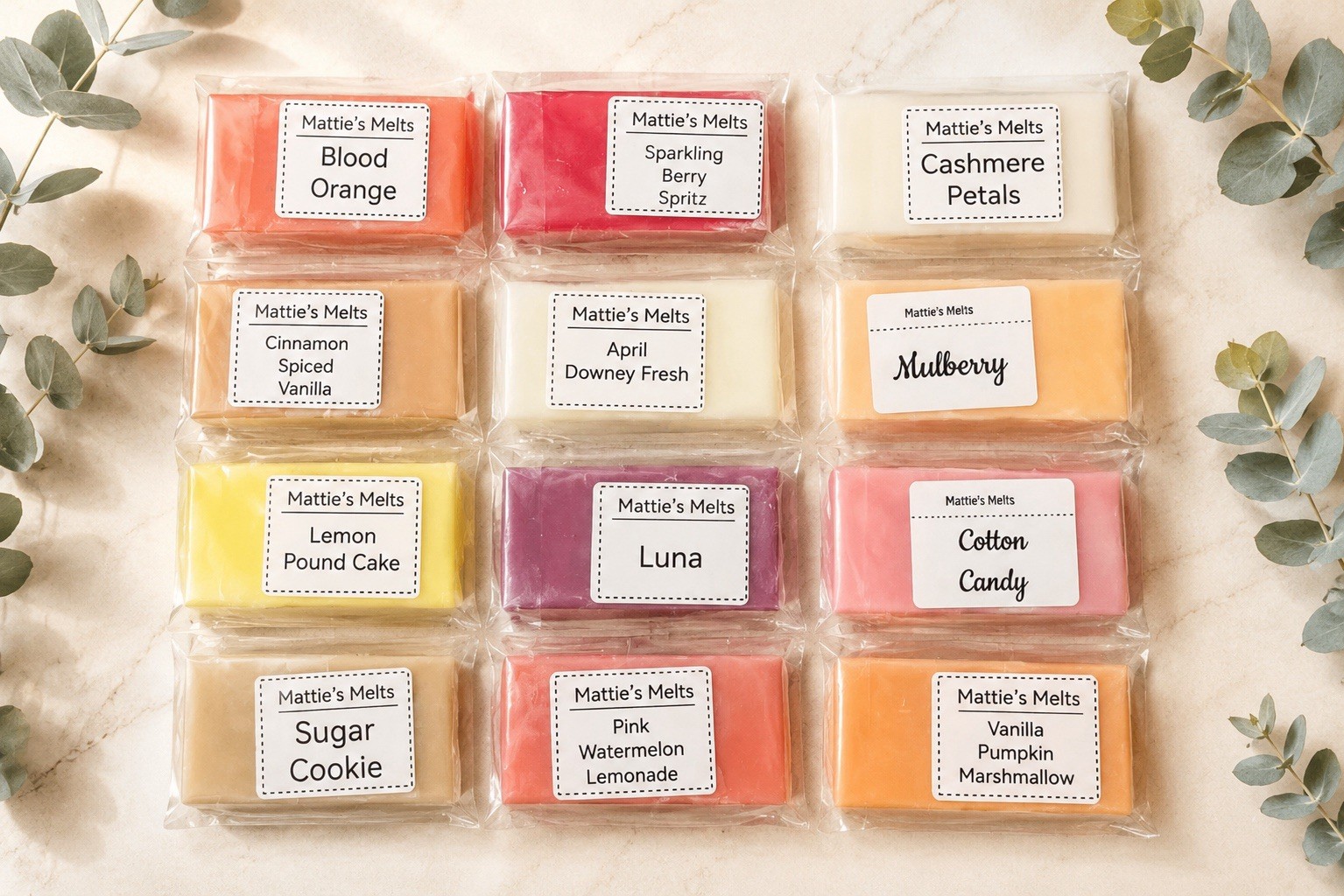 Wax Melts, 12 Pack Mini Wax Melts Sample Scents, Candle Wax Melts, Tarts, Set C