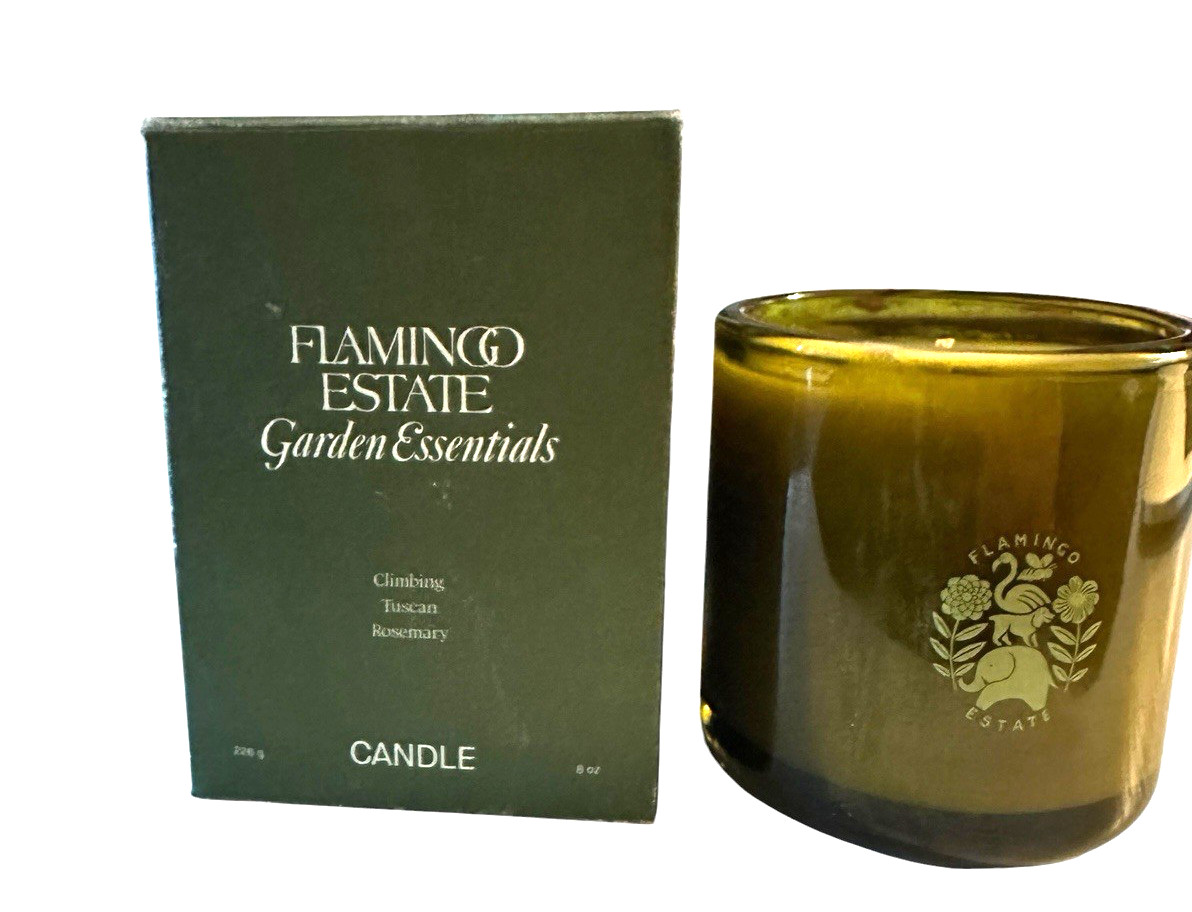 New Flamingo Estate Jar Climbing Tuscan Rosemary Candle Garden Essentials NOS