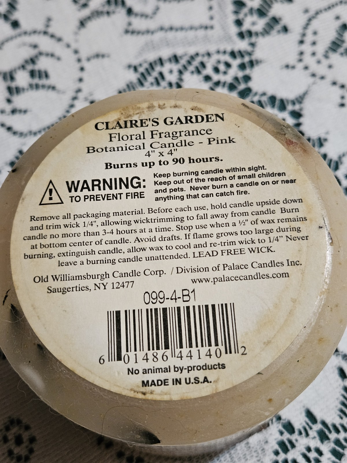 Claires Garden Botanical Candle With Flowers And Floral Stems Vintage