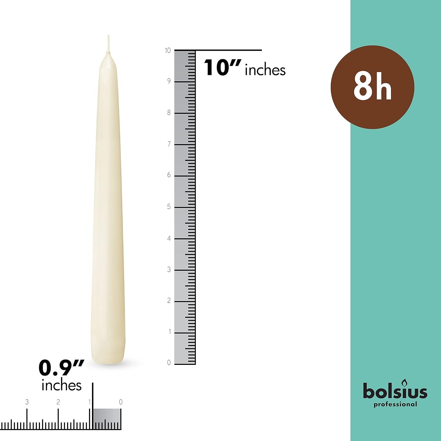 Long Burning Dripless Candles – 10″ Ivory Wax 30 Pack