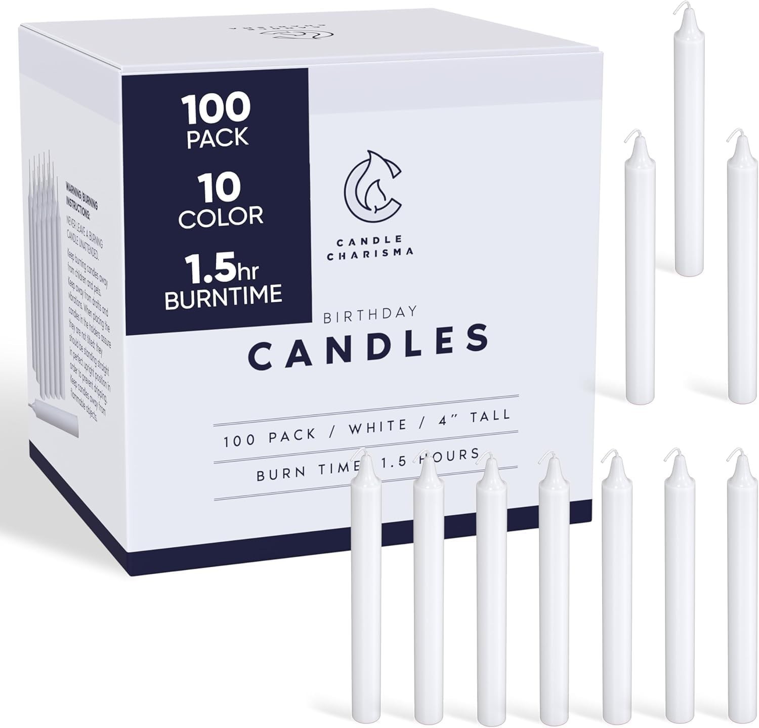 100 White Spell Candles – 4″ Unscented Paraffin Chime Candles, Smokeless & Dr…