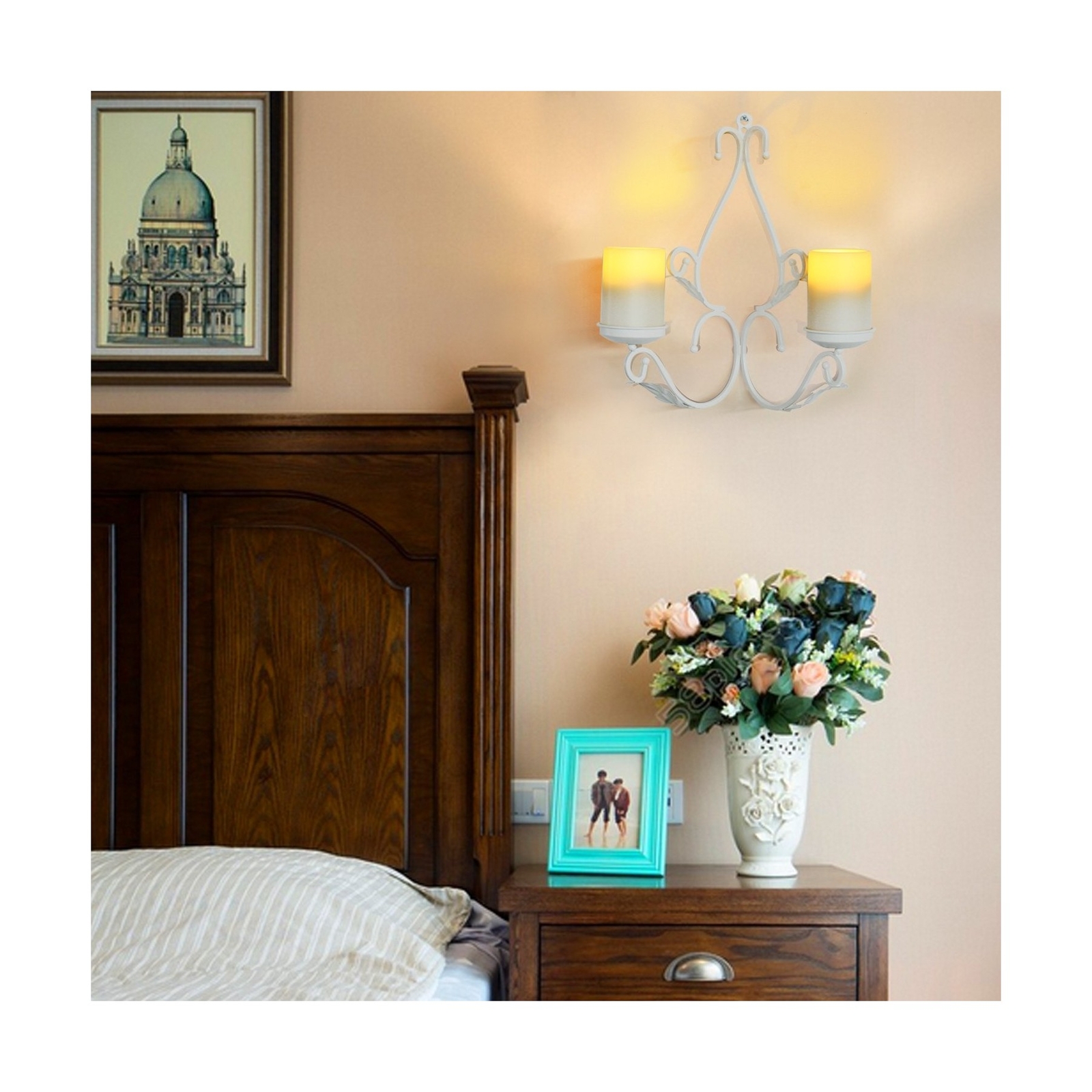 GiveU 3 in 1 Lighting Chandelier, Metal Wall Sconce Hung Table Centerpiece fo…