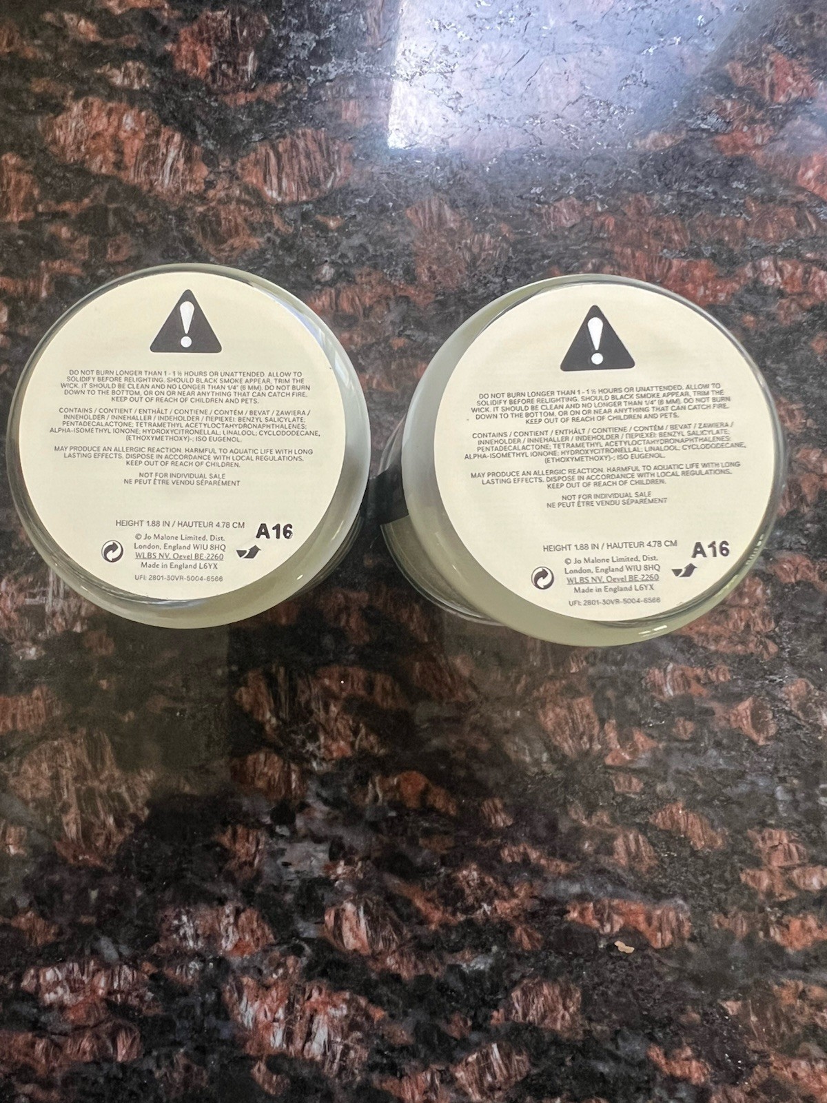 Jo Malone Peony and Blush Suede Scented Candle, Set Of Two. Brand New No Box