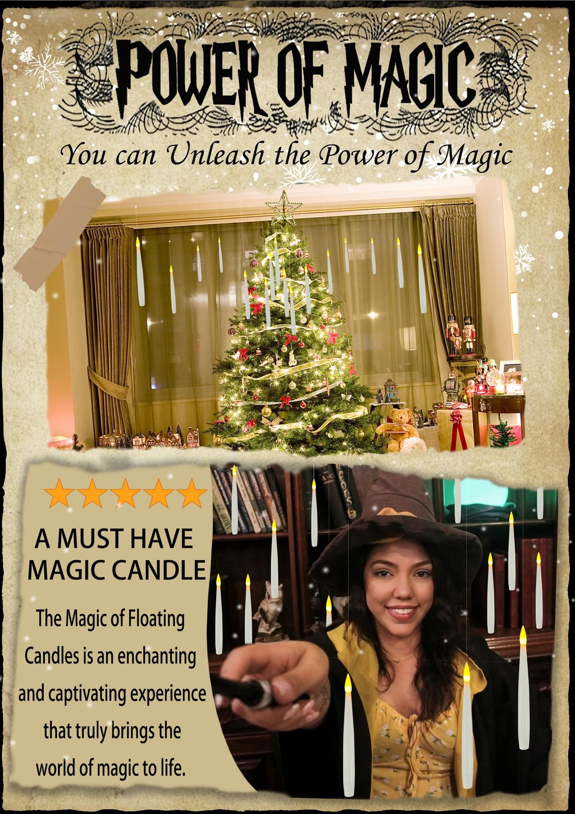 Floating Candles with Wand, 12PCs Magic Hanging Candles with 13 AAA Battery, …