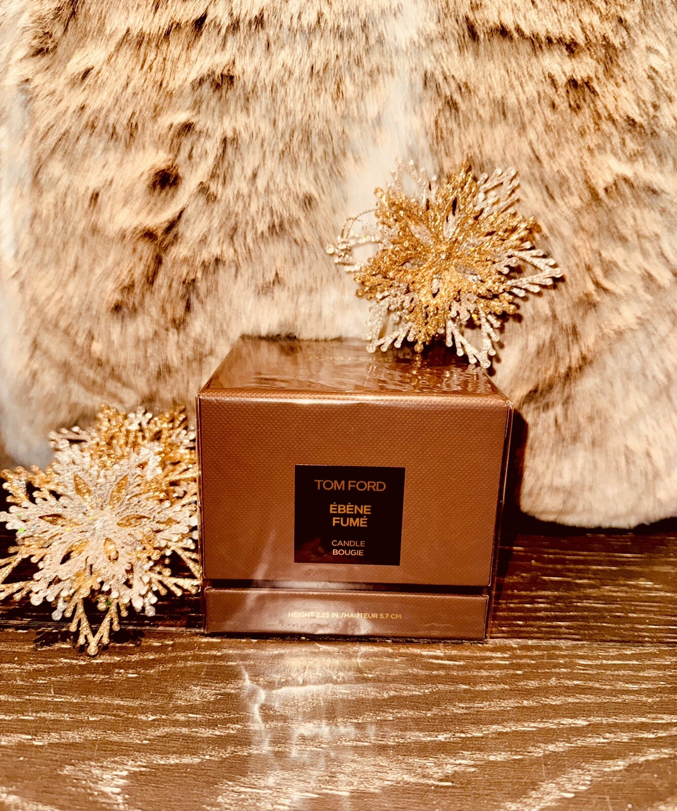 New + Sealed!! Tom Ford Ebene Fume Candle Bougie Height 2.25 In / 5.7 cm 🕯️🪵✨