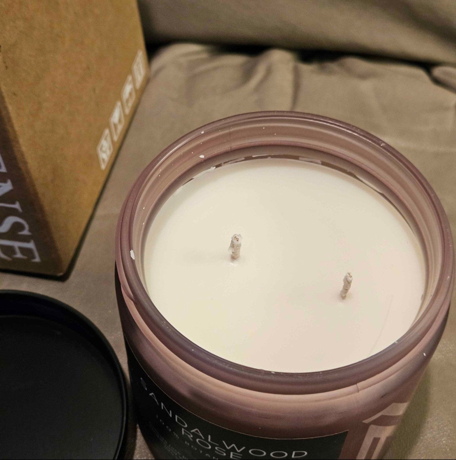 M&SENSE Sandalwood Rose Scented Candle 11.6oz Botanical Soy Wax Multiple Wicks