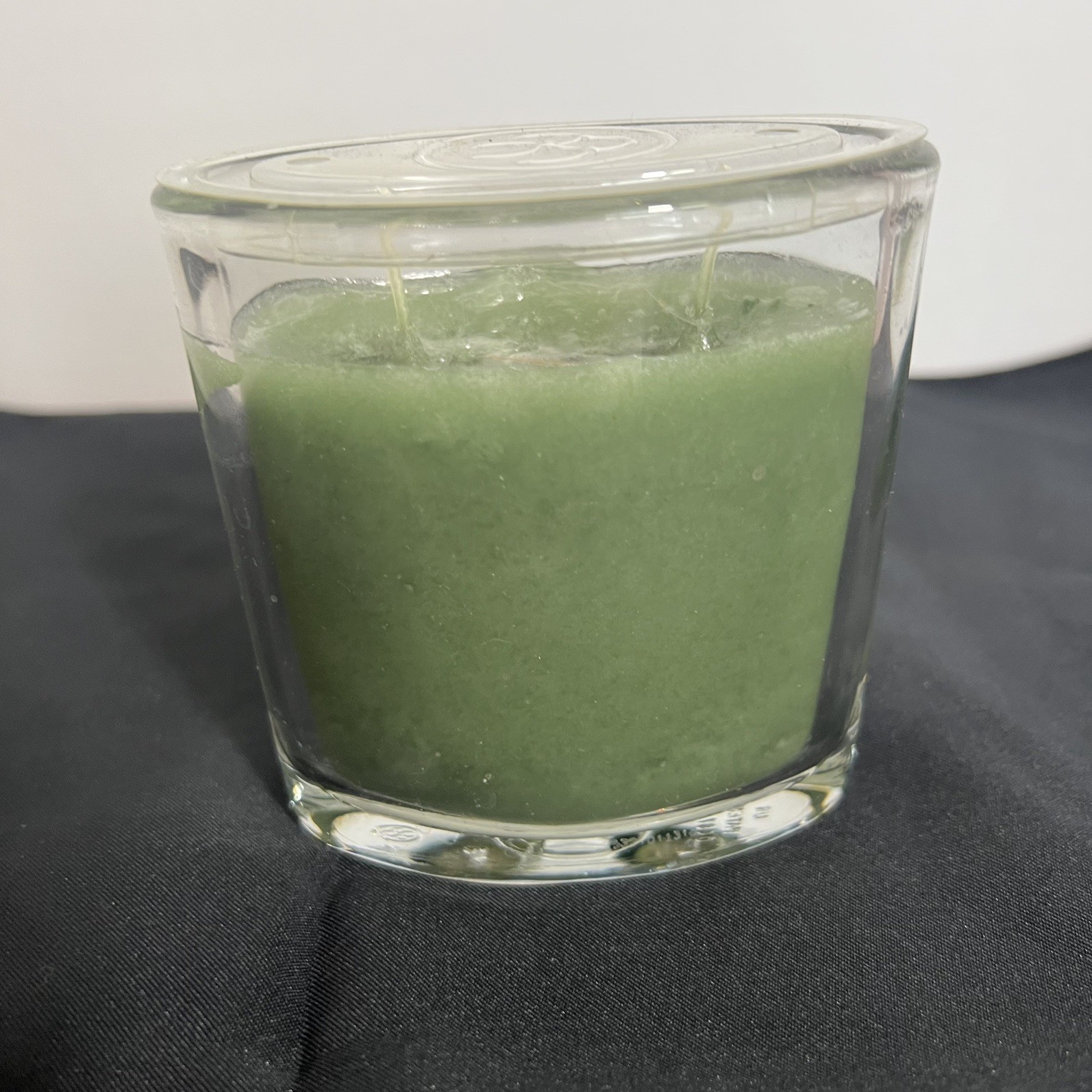NEW 3.5 oz Green Bayberry Scent Jar Candle 2 Wick Mottled Wax Candle Home Scent