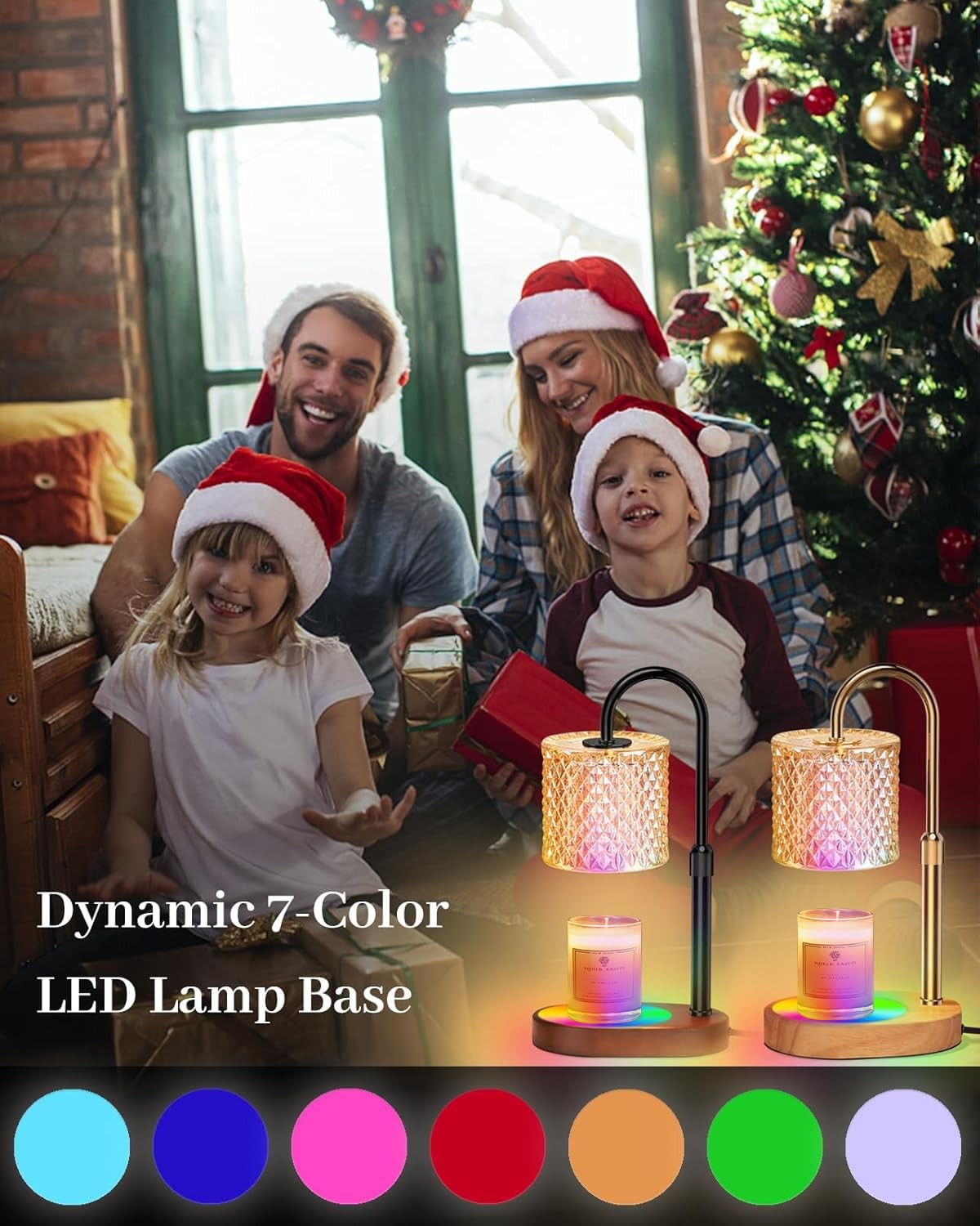 Candle Warmer Lamp with 7 LED Color Changing, Timer Dimmer Height Adjustable,…