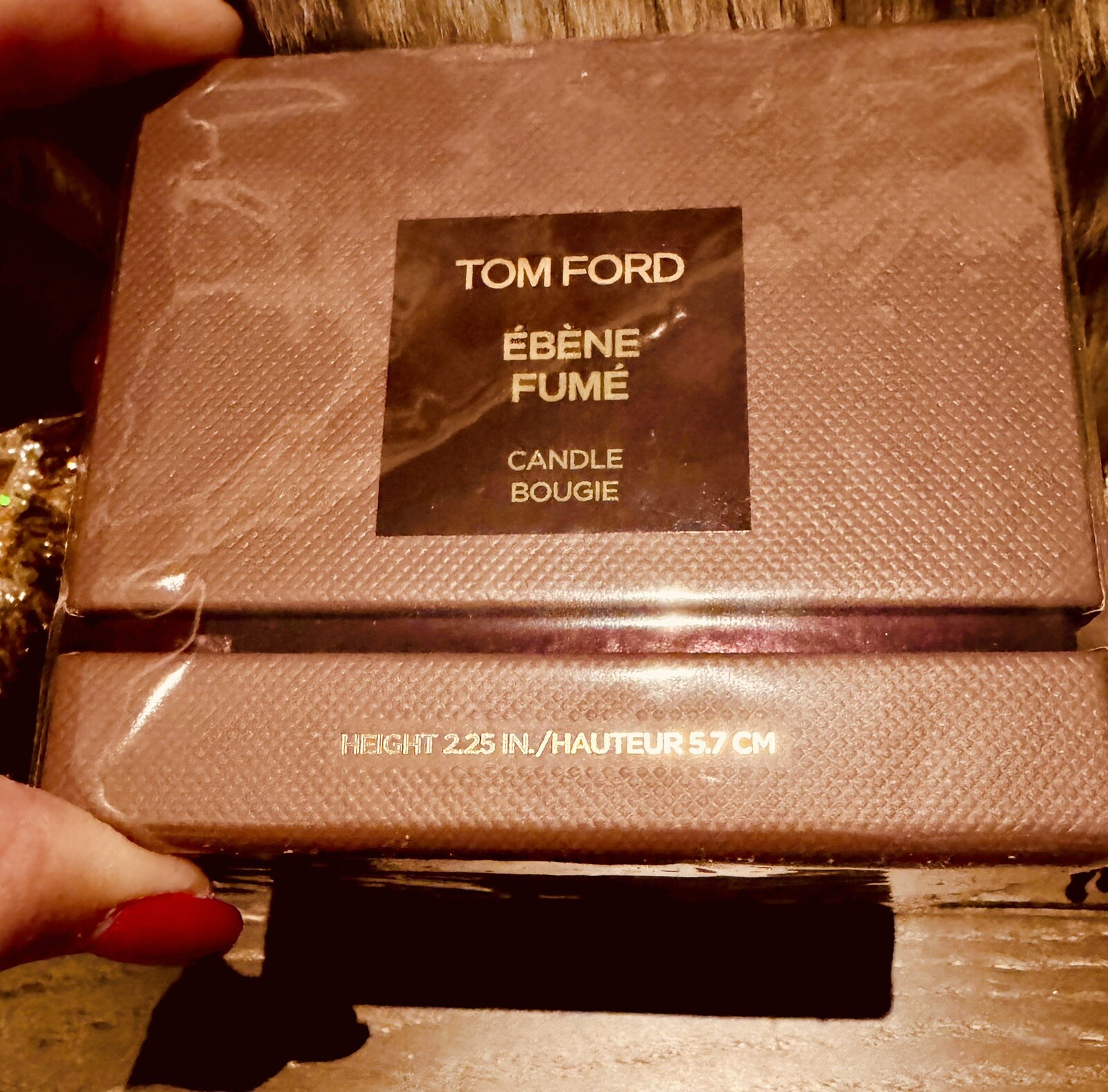 New + Sealed!! Tom Ford Ebene Fume Candle Bougie Height 2.25 In / 5.7 cm 🕯️🪵✨