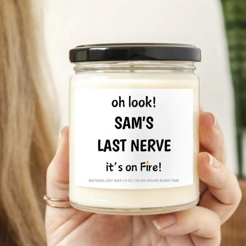 Custom Last Nerve Scented Soy Candle Gift Custom Name Candle Gift for Her