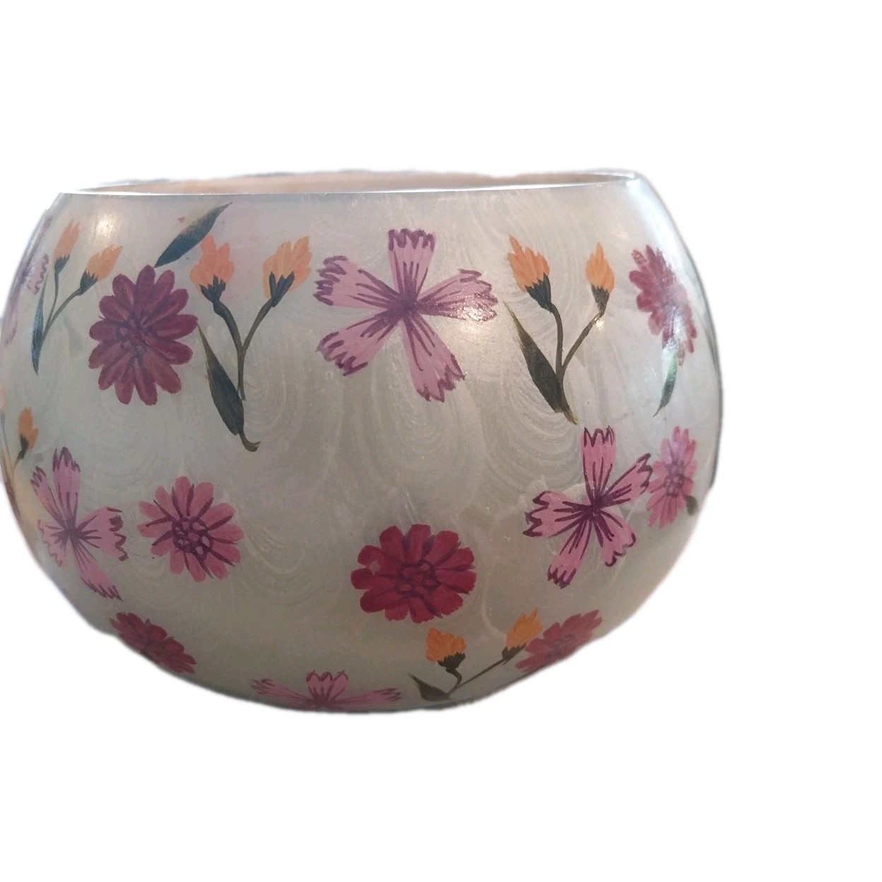 Anthropologie Etched Fruity Clementine & Jasmine Glass Candle Floral Botanical