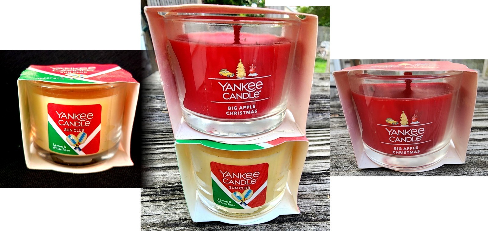 Yankee Candle Sun Club Lemon & White Rose OR Big Apple Christmas Mini Jar U PICK