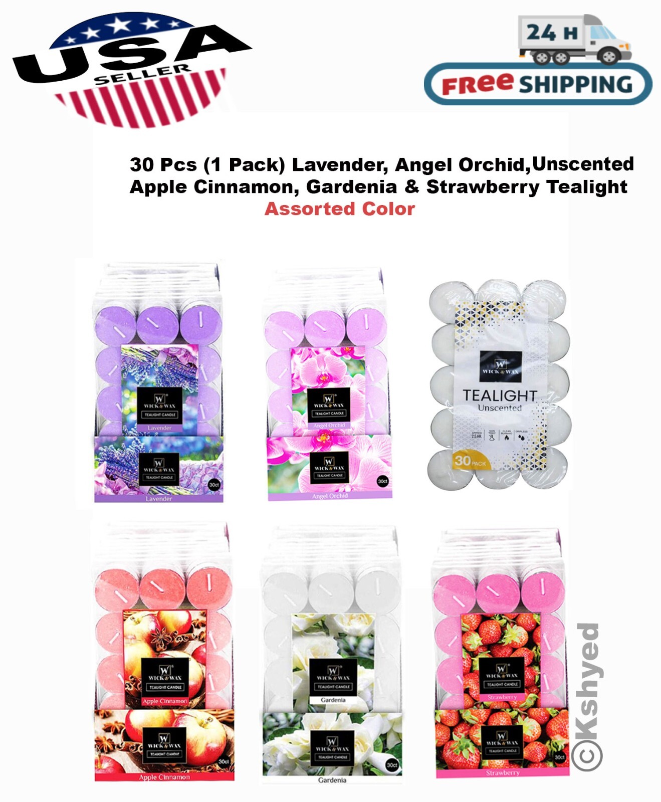 30 Pcs Scented & Unscented Tealight Candles Long Lasting Aromatherapy Candles