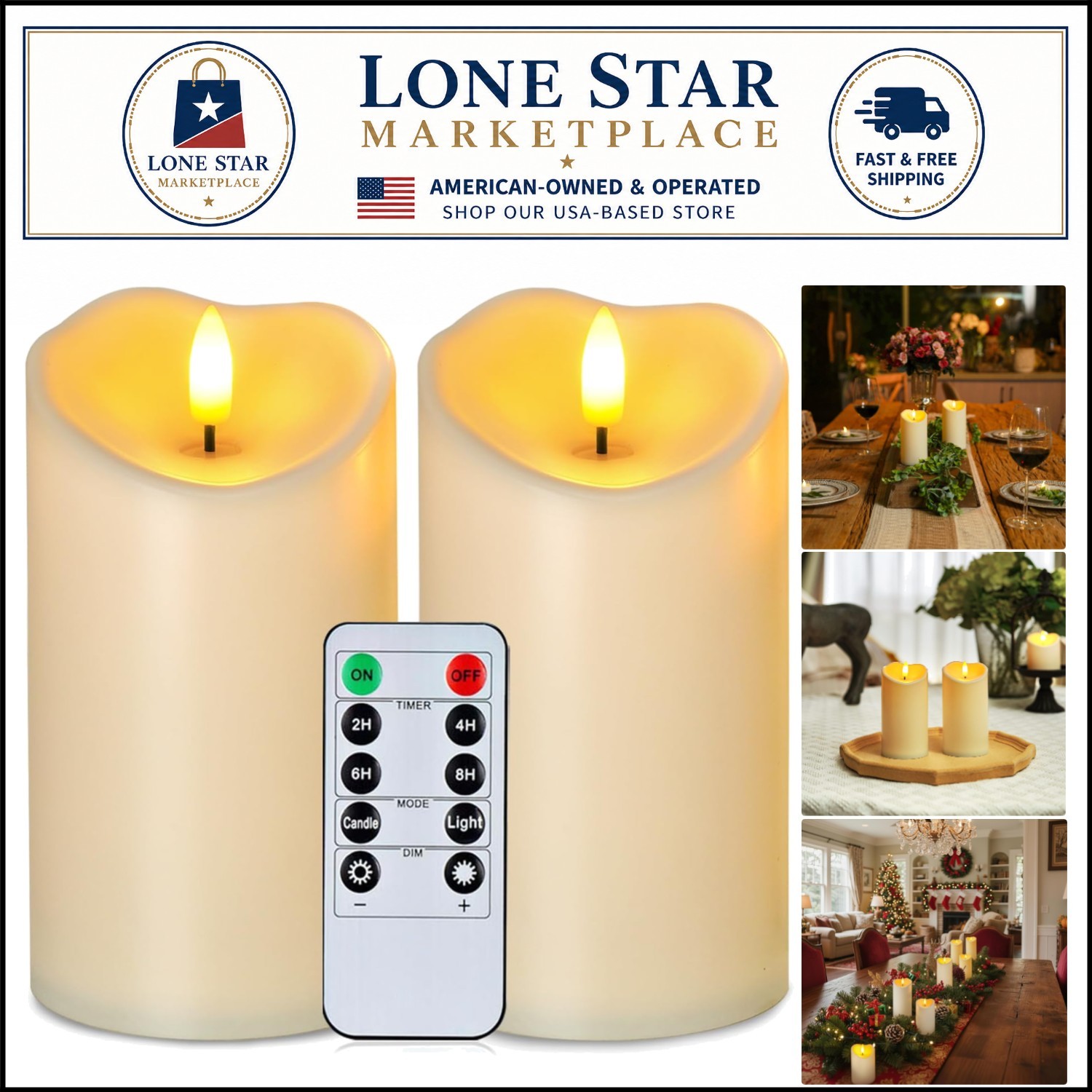 Realistic Flickering Flameless Candles, Dark Ivory – Waterproof & Remote Enabled