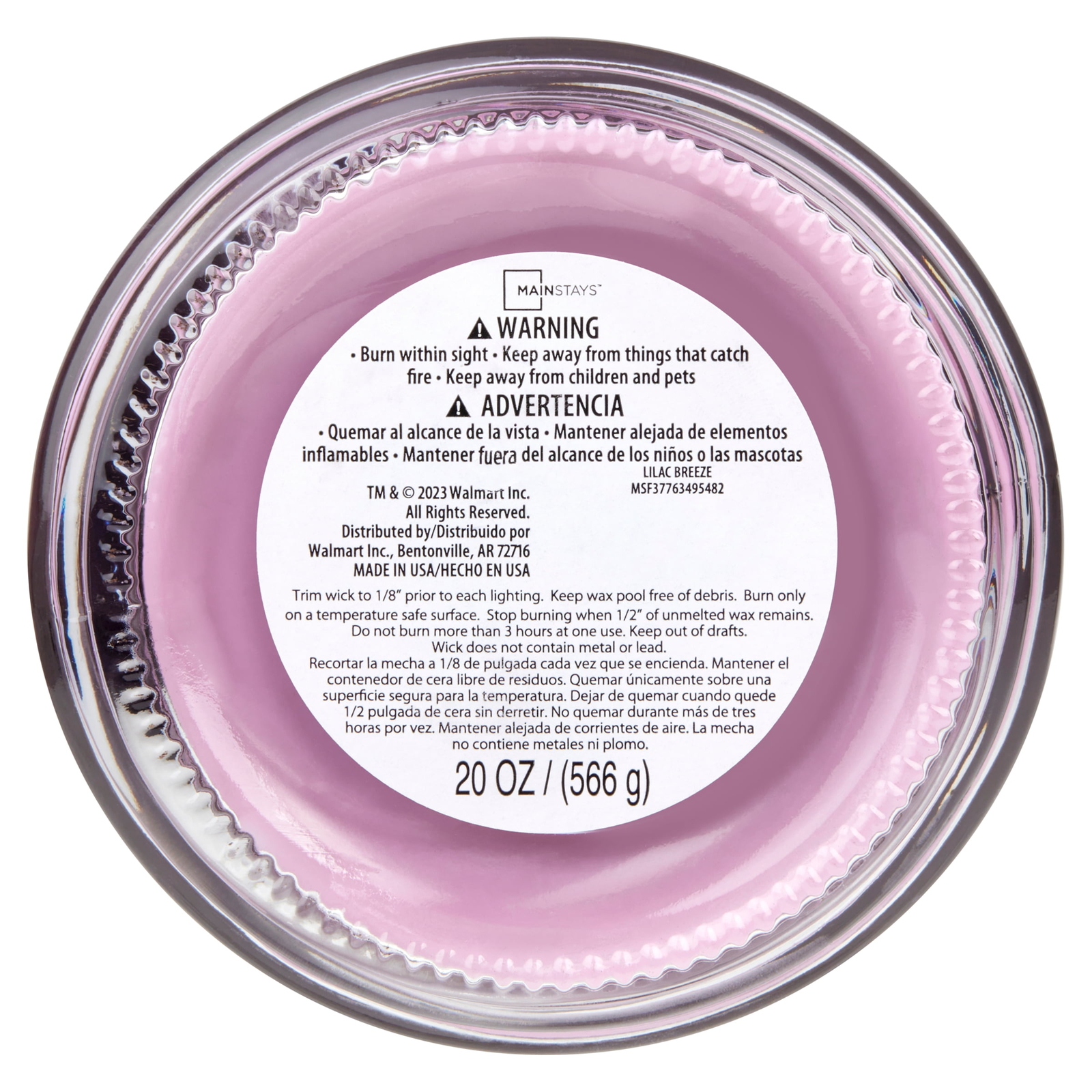 (2 pack) Lilac Breeze Scented Single-Wick Large Glass Jar Candle, 20 oz
