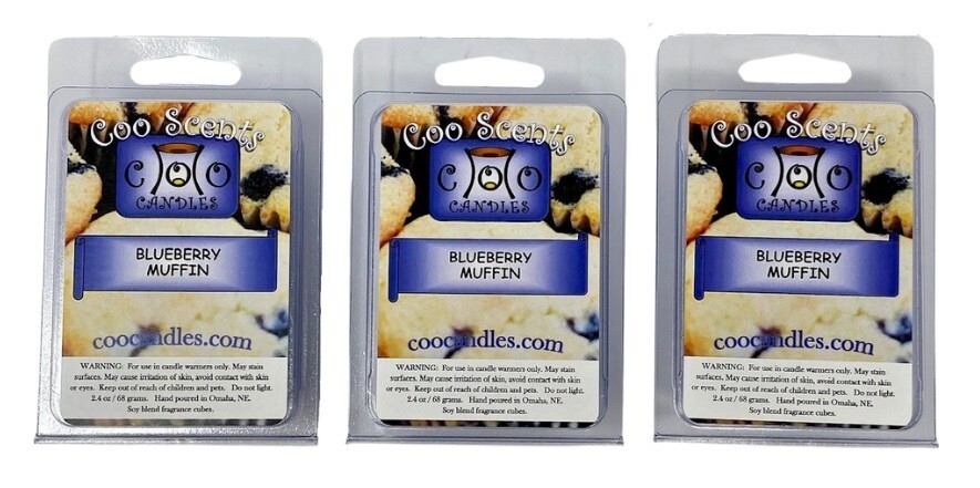 3 Pkgs Coo Candles Soy Wickless Candle Bar Wax Melts – Blueberry Muffin