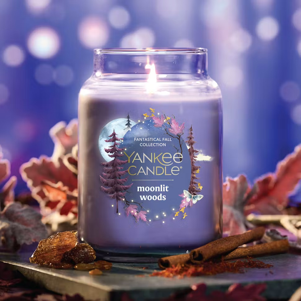 YANKEE CANDLE Moonlit Woods Large Jar Candles 22oz Fantastic Fall 2 Jars New