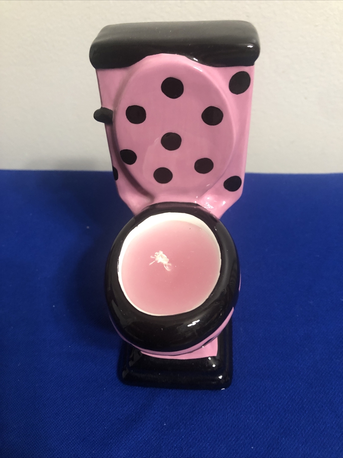 Ceramic Bathtub, Toilet & Sink Candle Set – Pink Polka Dot Design