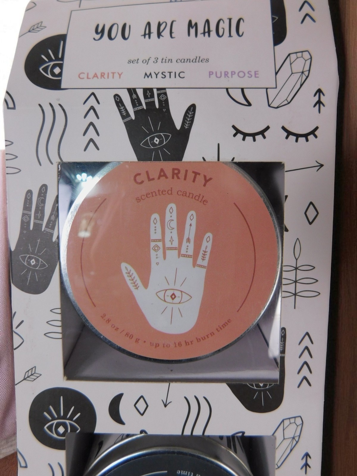 You Are Magic Scented Candle Set 3 Tin Clarity Mystic Purpose Crystals Gift Deco