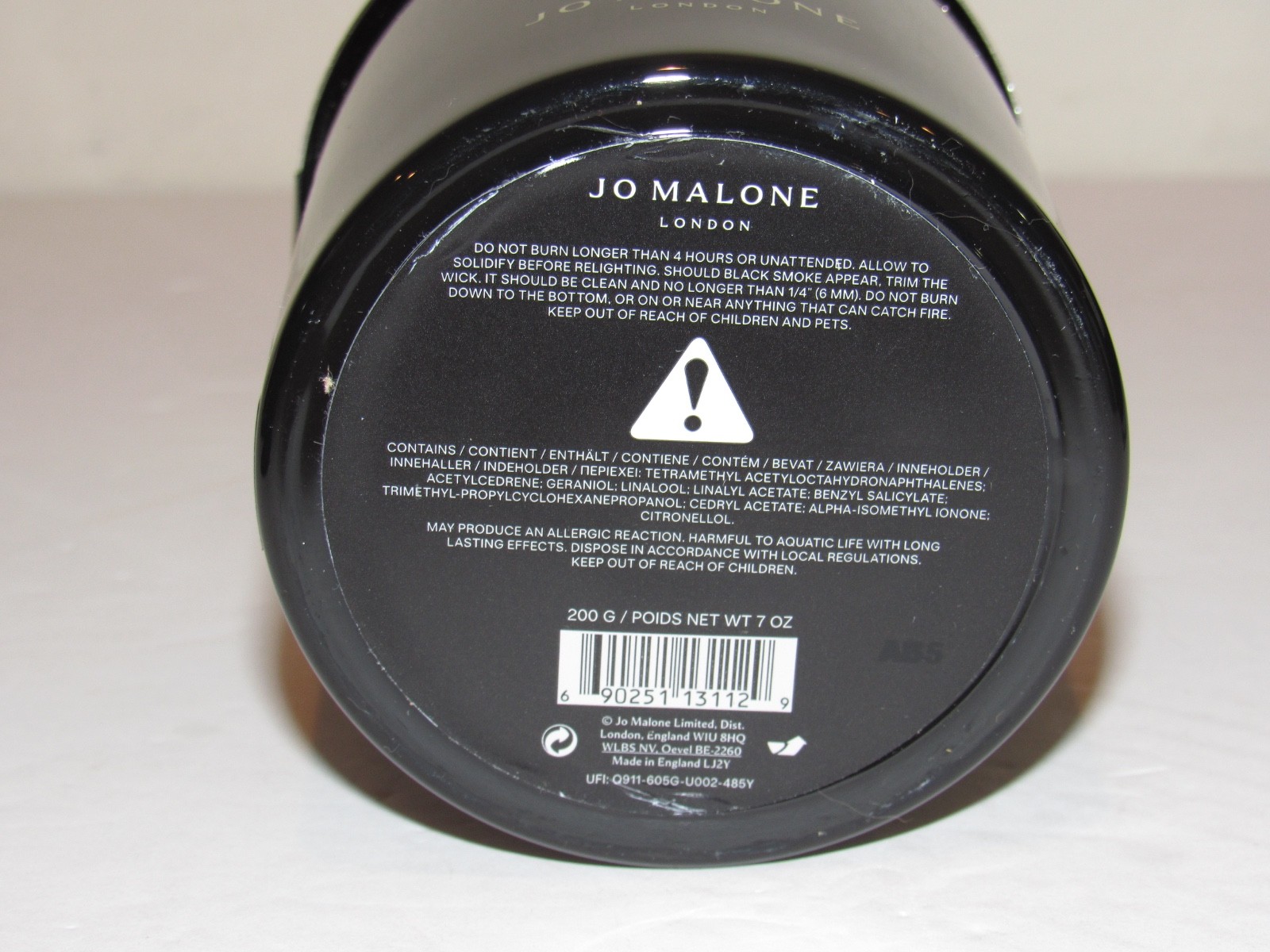 Jo Malone Velvet Rose & Oud Scented Home Candle 7 Oz 200 g 2.5 Inch SEALED $105