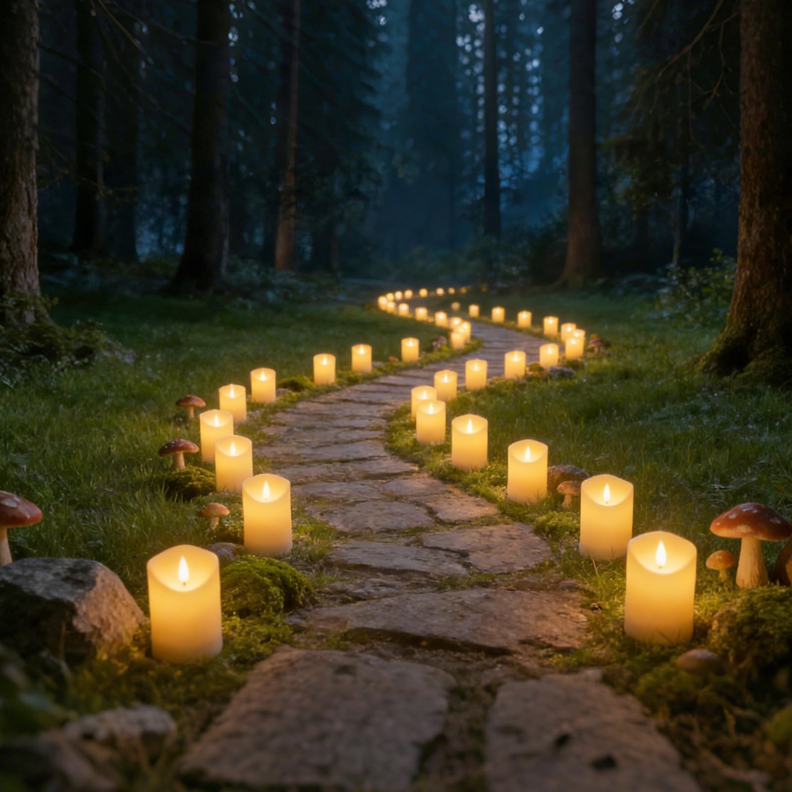 Solar Outdoor Waterproof Flameless Candles-5 Pack Solar & Battery Operated Le…