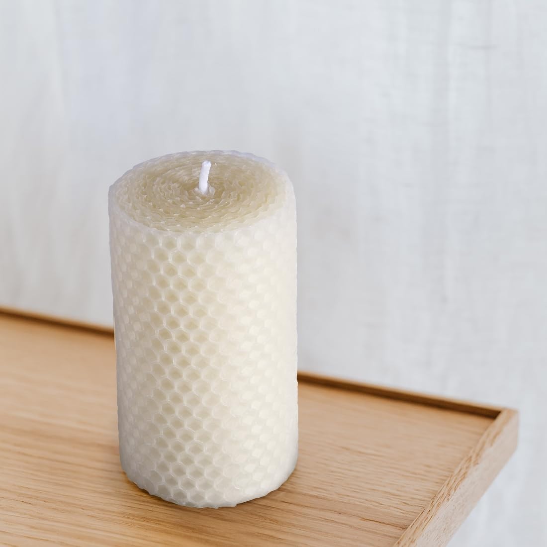 Classic Handmade Beeswax Pillar Candles – Unscented Elegance in 3 Count