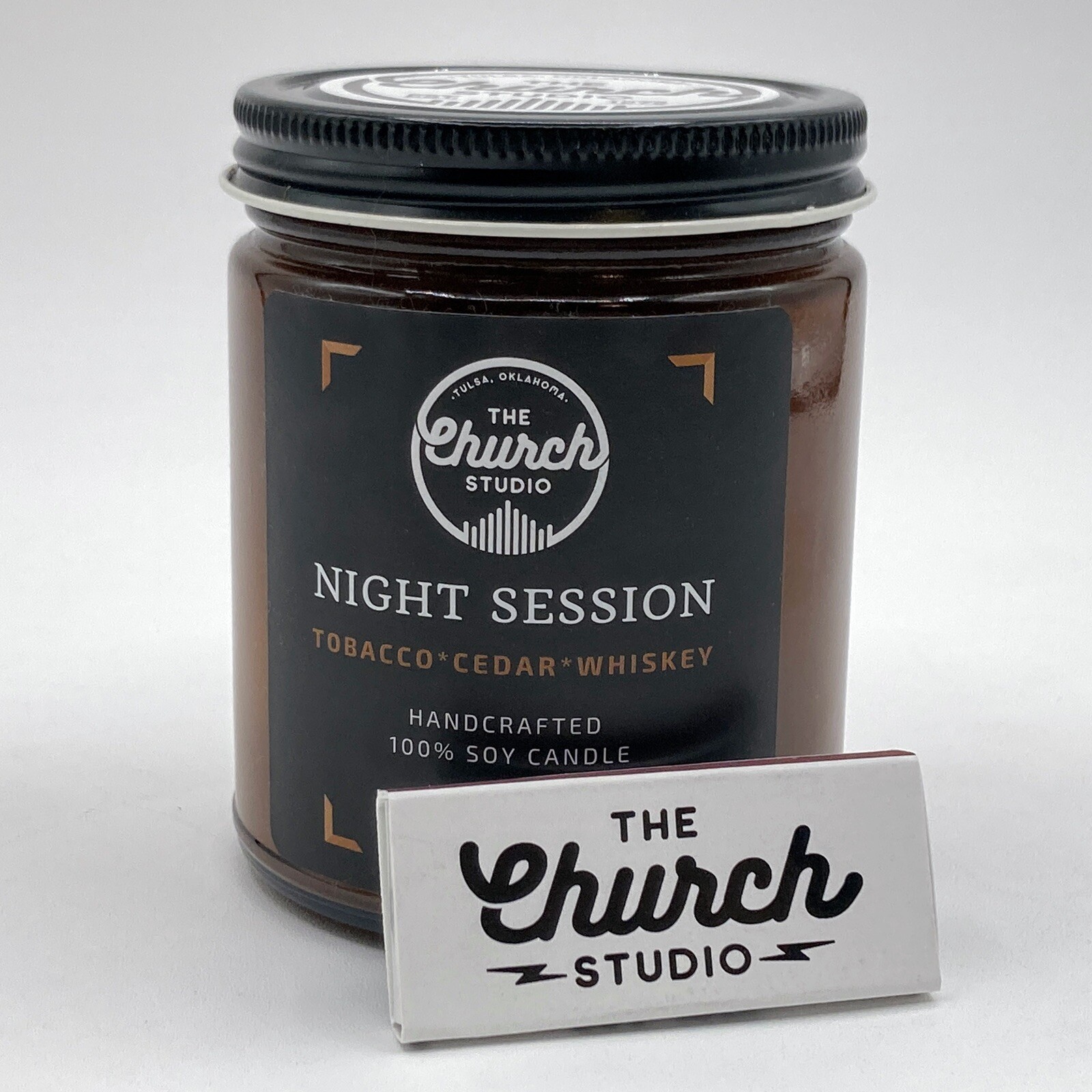 Soy Candle Tobacco Cedar Whiskey The Church Studio Tulsa OK Night Sessions NEW