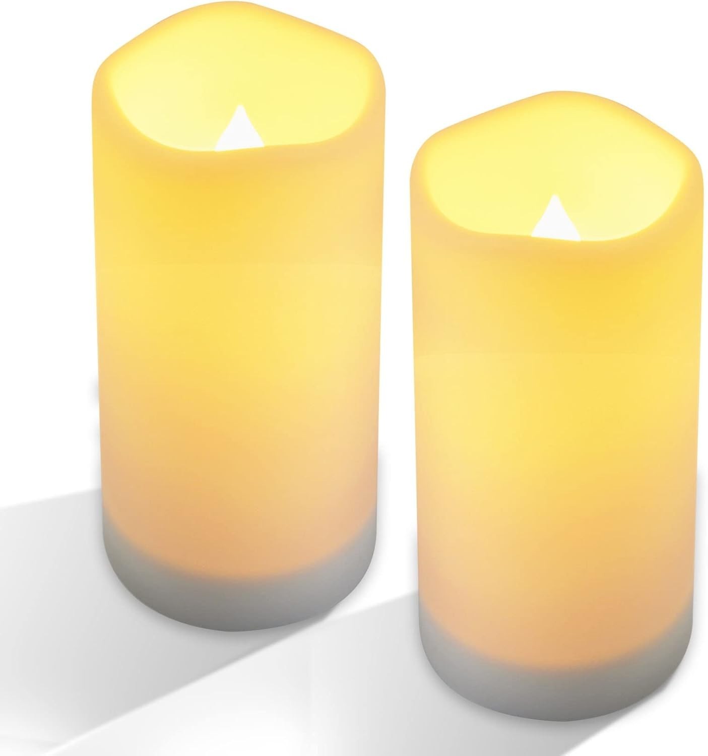 Large Outdoor Solar Powered Candles – Flameless Pillar Waterproof Rechargeabl…
