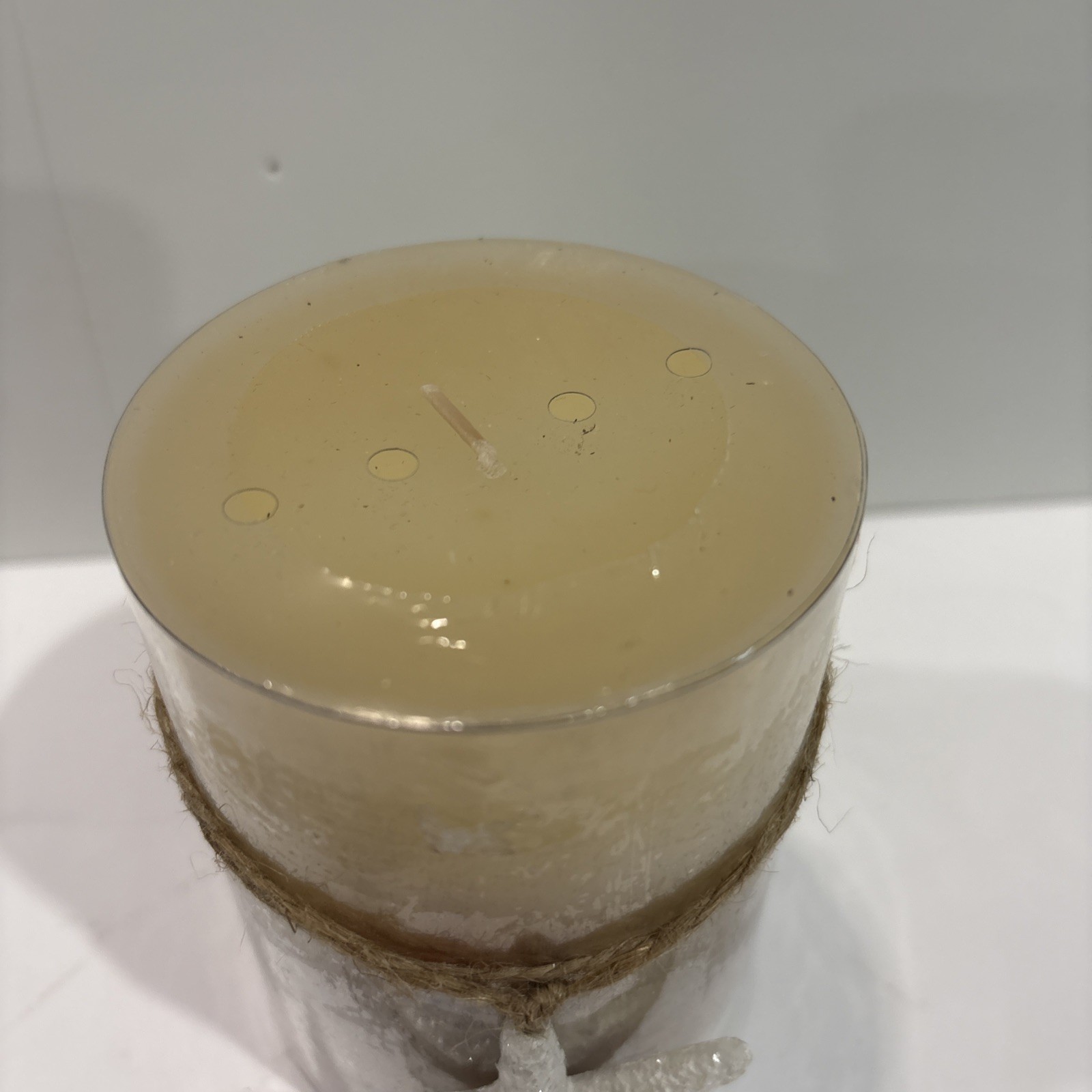 Pier 1 Imports Coconut Isles Seashell Starfish 4”Pillar Candle Discontinued NWT