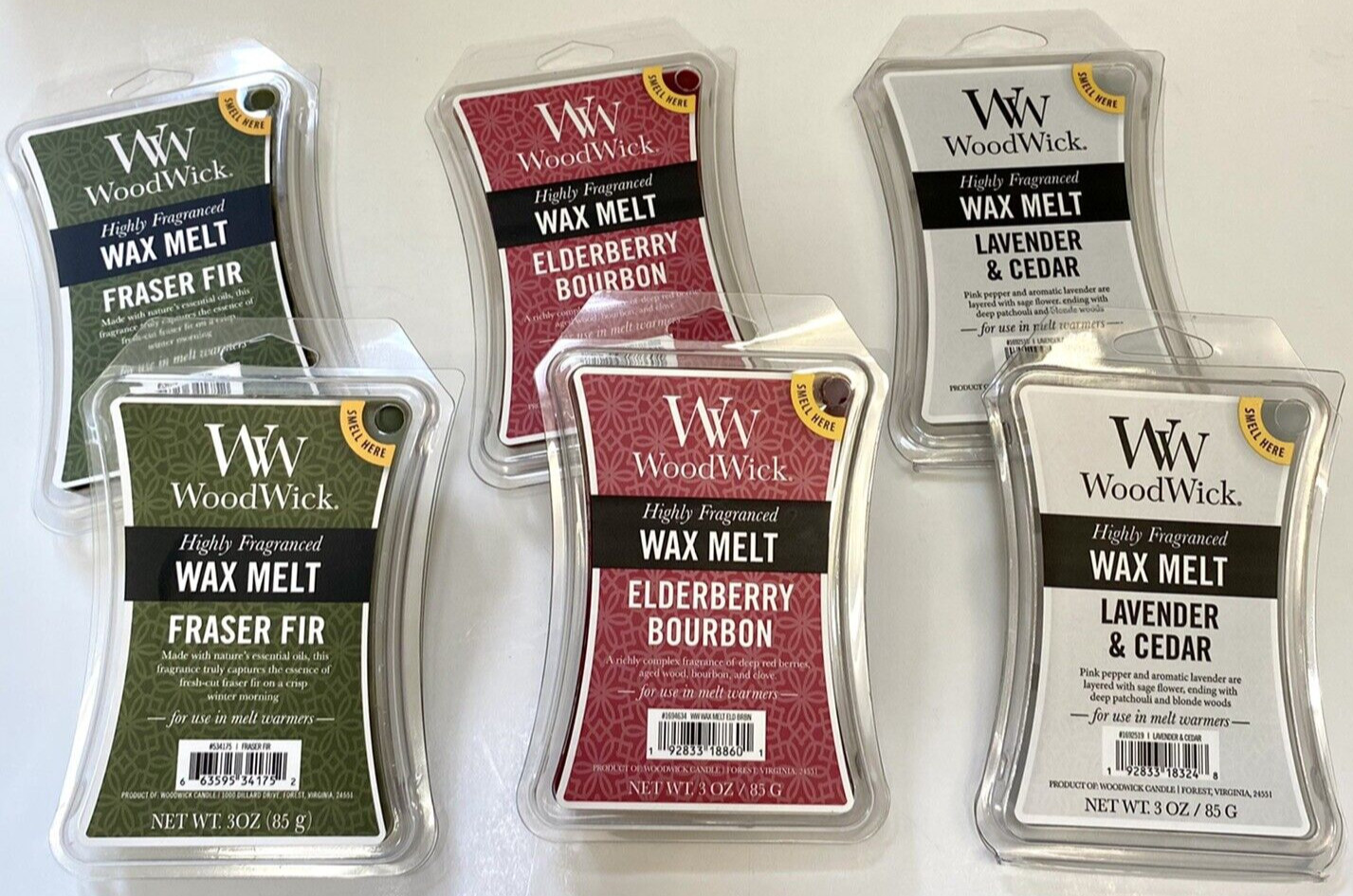 4 Pack WoodWick Highly Fragranced Wax Melts 85g. Free shipping
