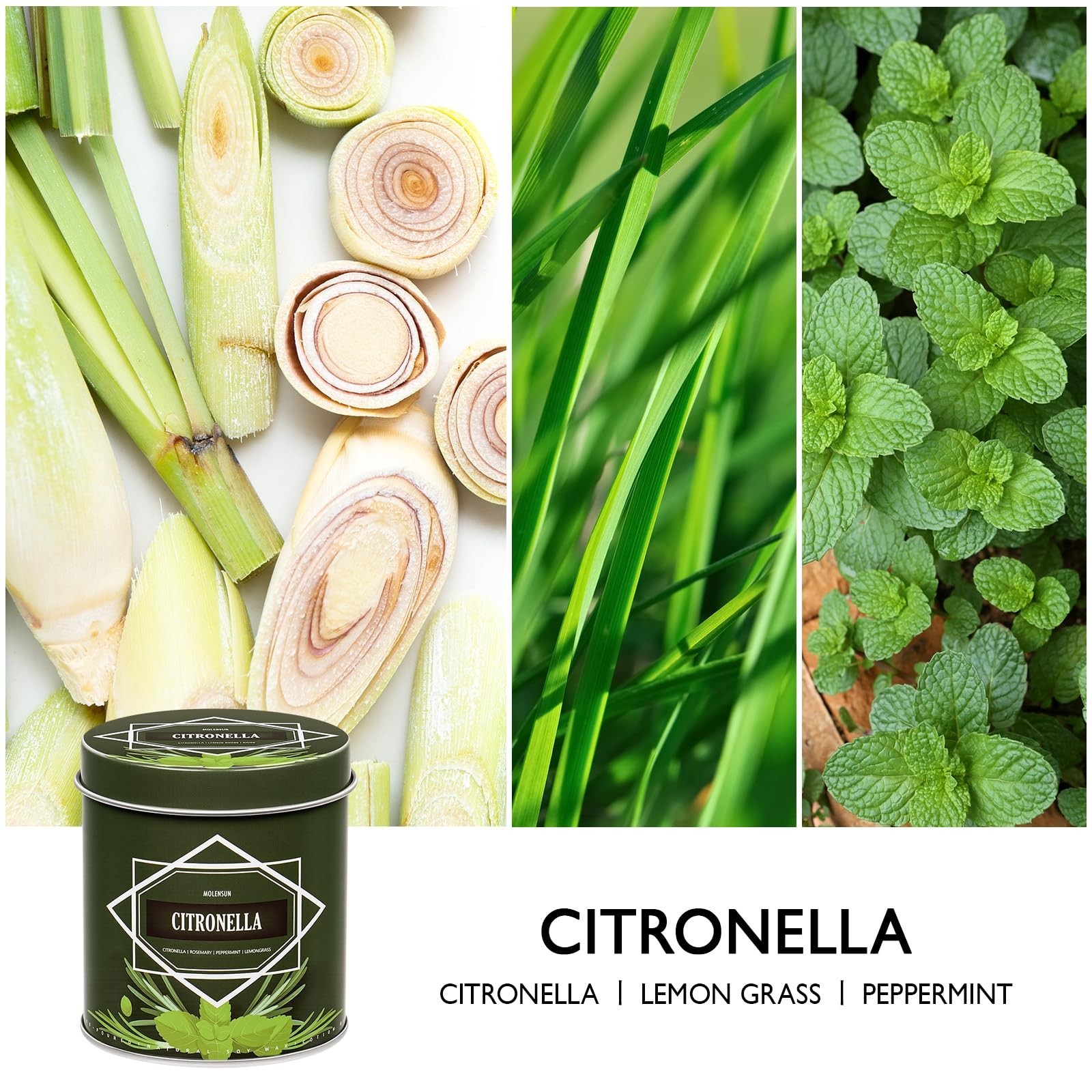 Citronella Candles 4-Pack, 36oz Total, Outdoor Patio & Garden, 50-Hour Burn Time