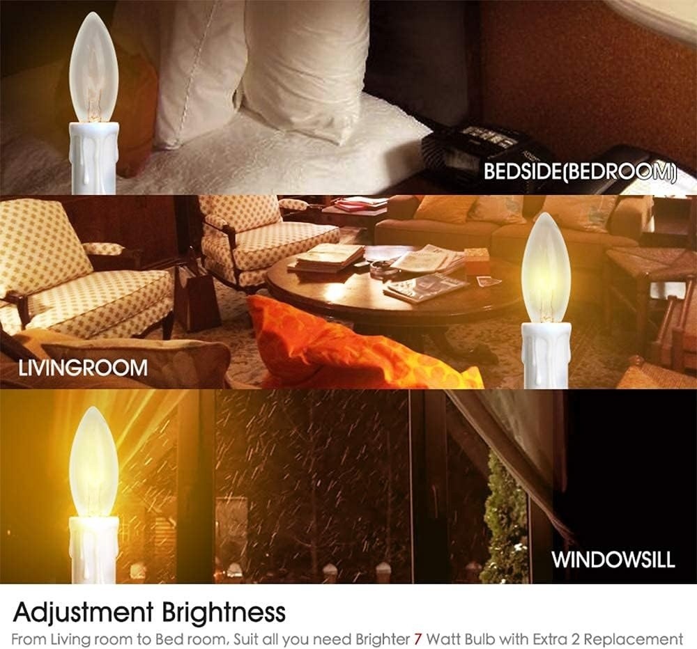 Dimmable Window Candle Electric W/ Multi Timer IR Controller, Metal Base (Brass)