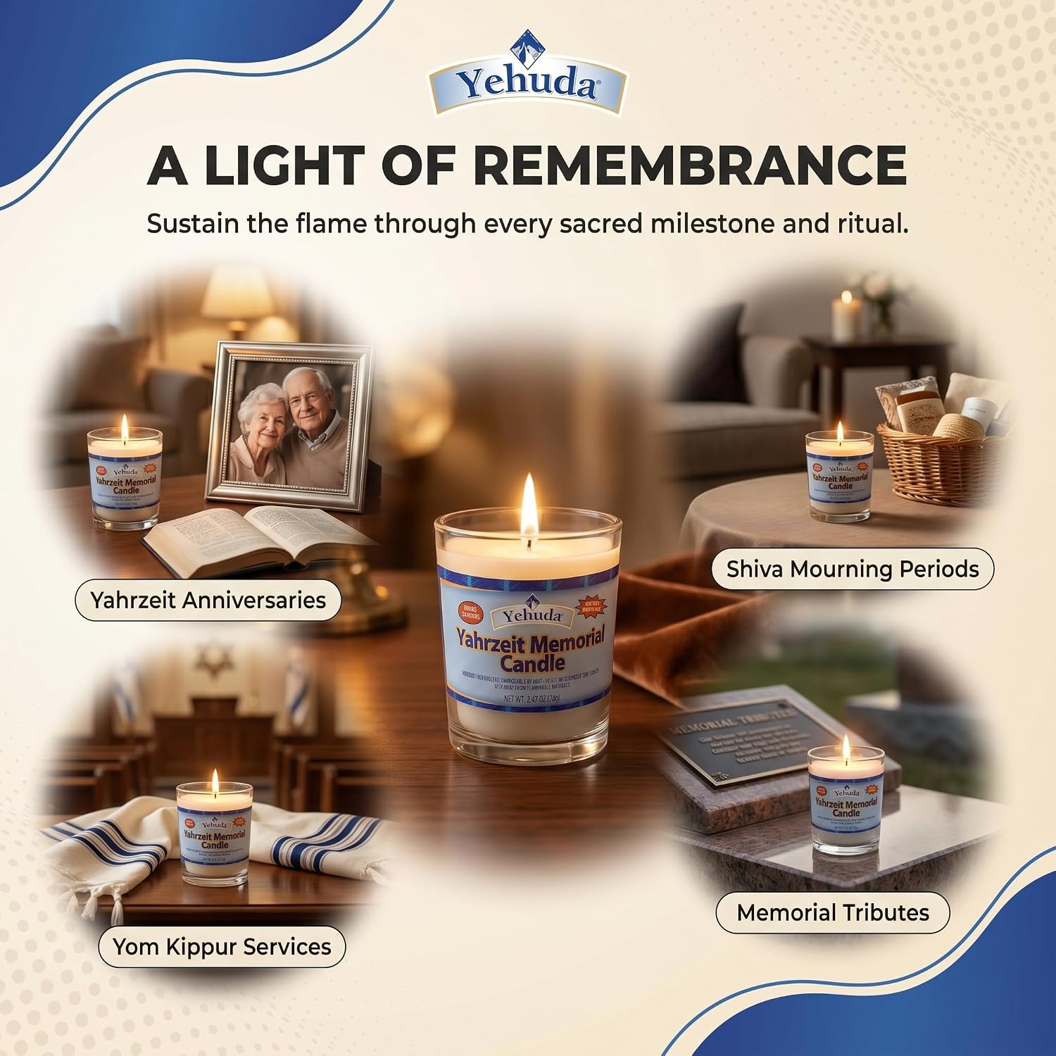 , Yahrzeit Memorial Candle, Glass Tumbler (24 Pack) 24 Hour Candles – Burns 26 H