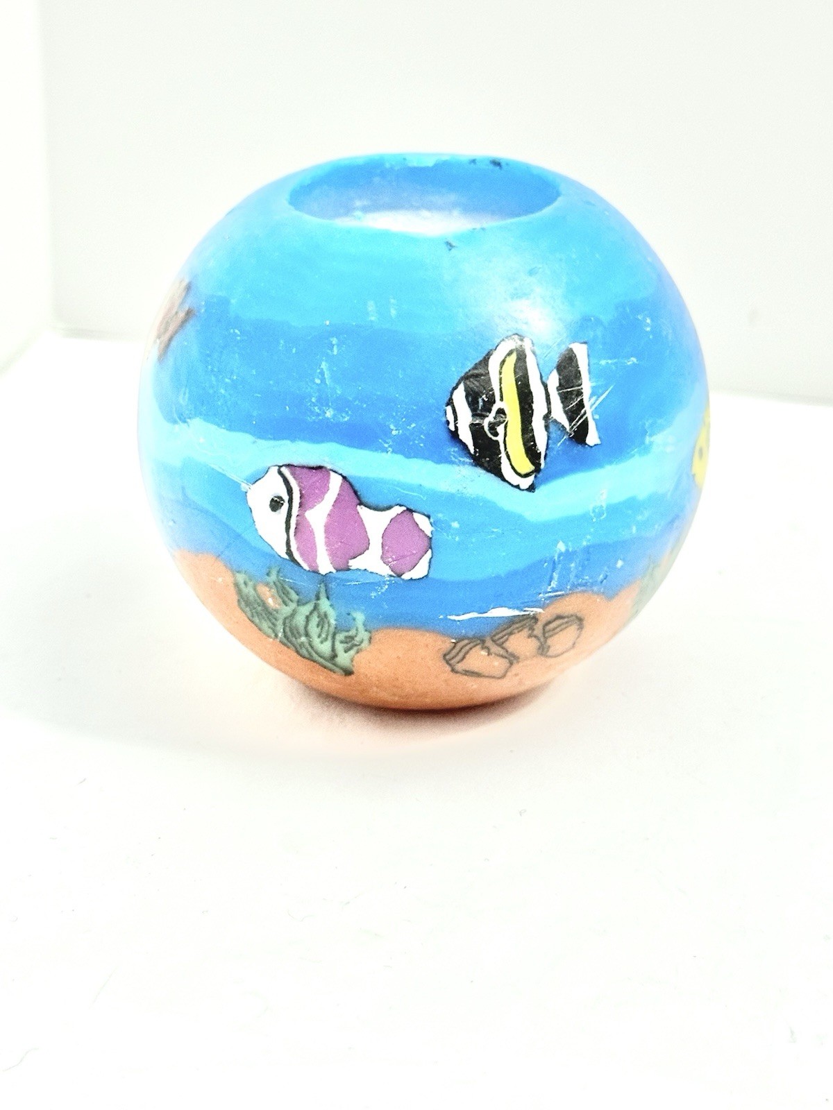 Hand Painted Aquatic Wax Ocean Life Beach Themed FISH AQUARIUM Wax Candle
