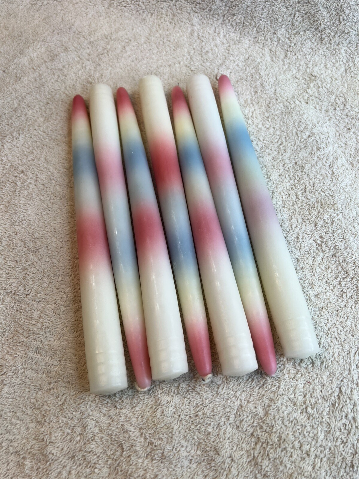 10″ Taper Color Lite Colorful Drip Candles Lot 7 Multi Color Candles