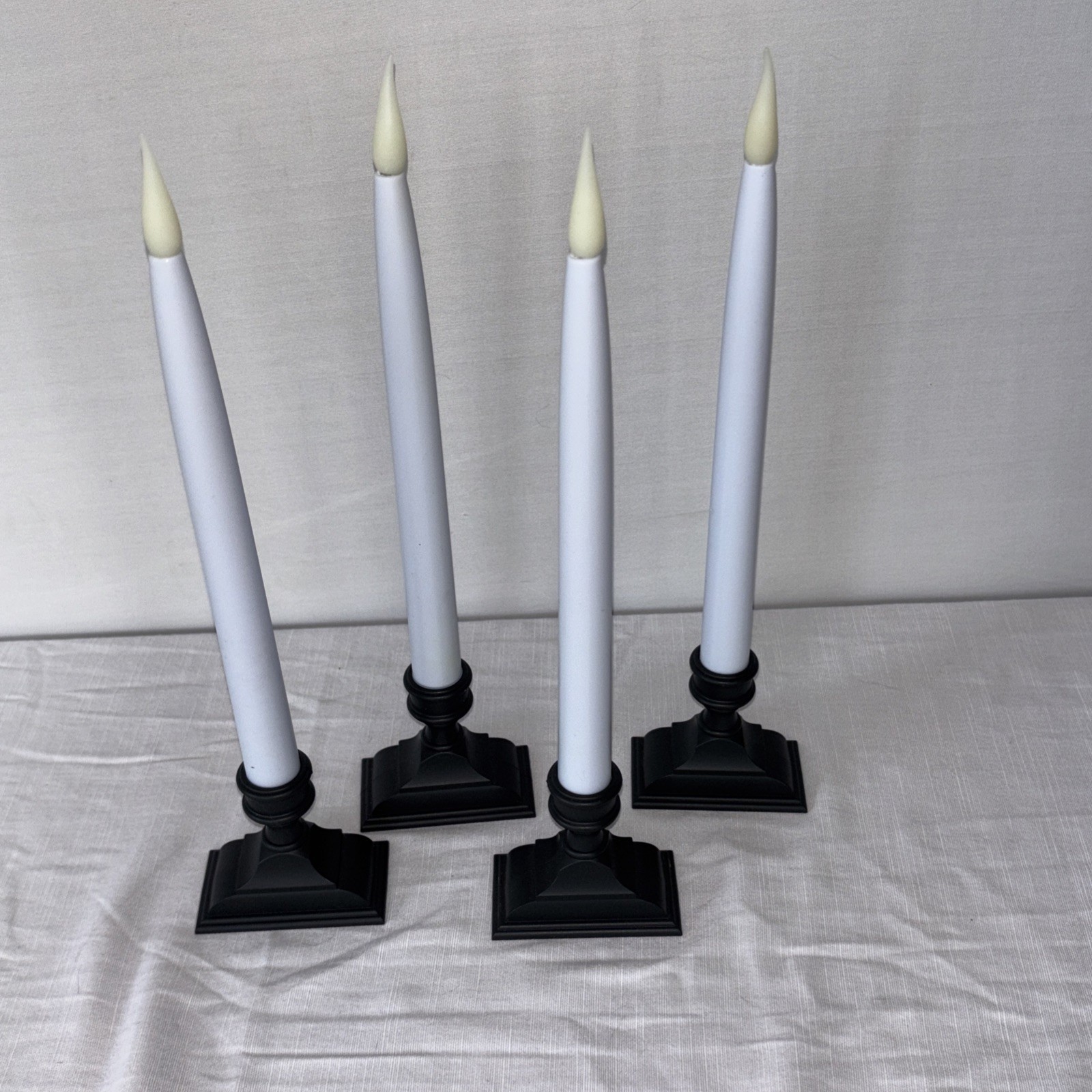 Set of 4 – 612 Vermont LED Battery Taper Window Candles Antique Bronze 13.5″