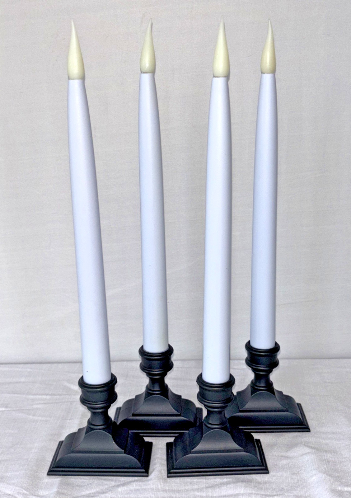Set of 4 – 612 Vermont LED Battery Taper Window Candles Antique Bronze 13.5″