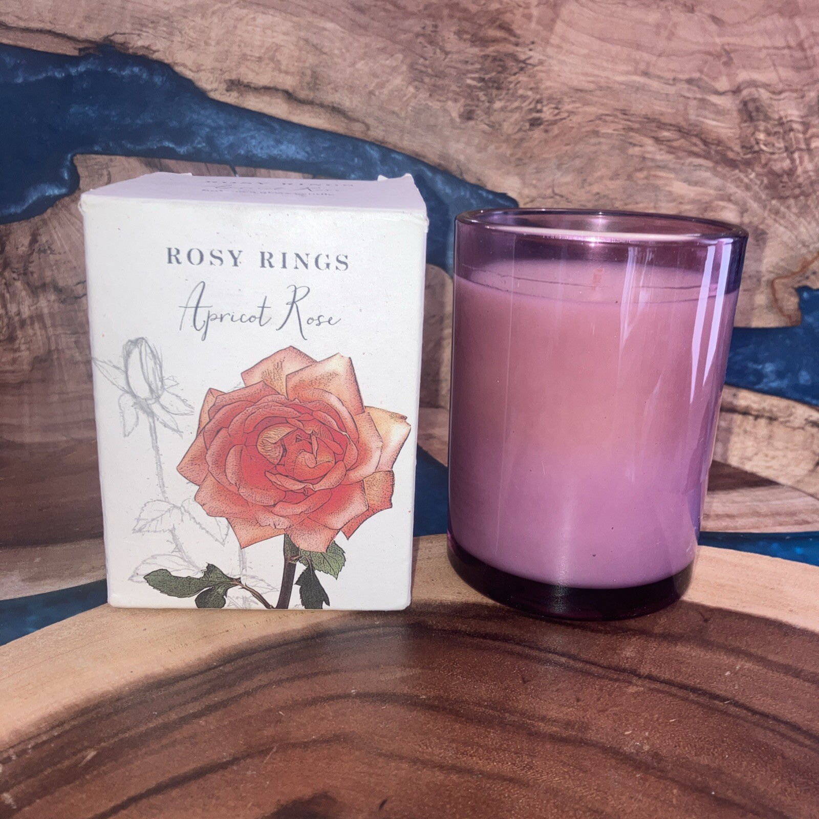 Rosy Rings ( Apricot Rose ) Botanica Glass Candle 17 Oz 85 Hours New.