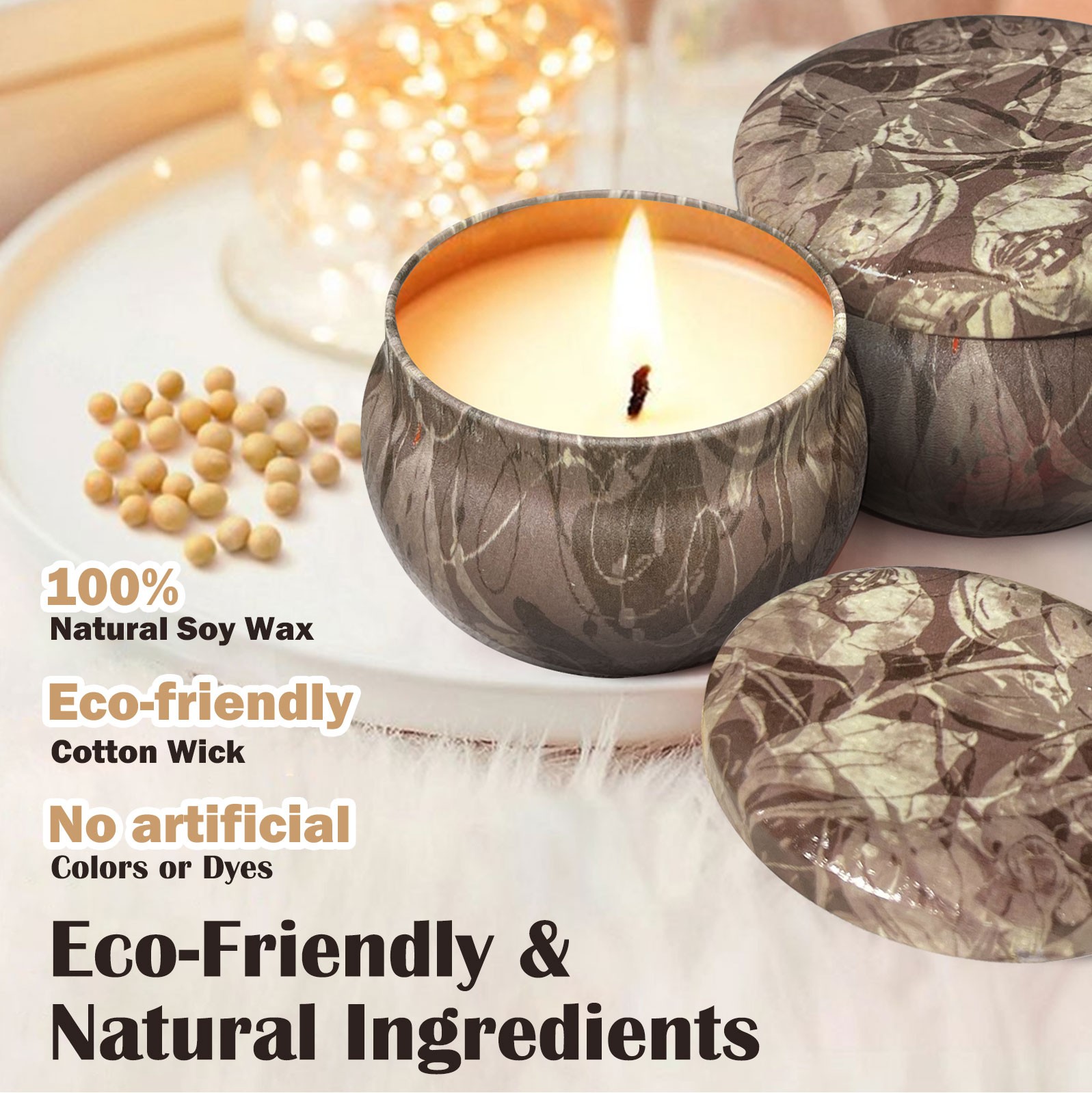 Scented Candles Gifts for Women Natural Soy Wax Candle Long Burning Aromatherapy
