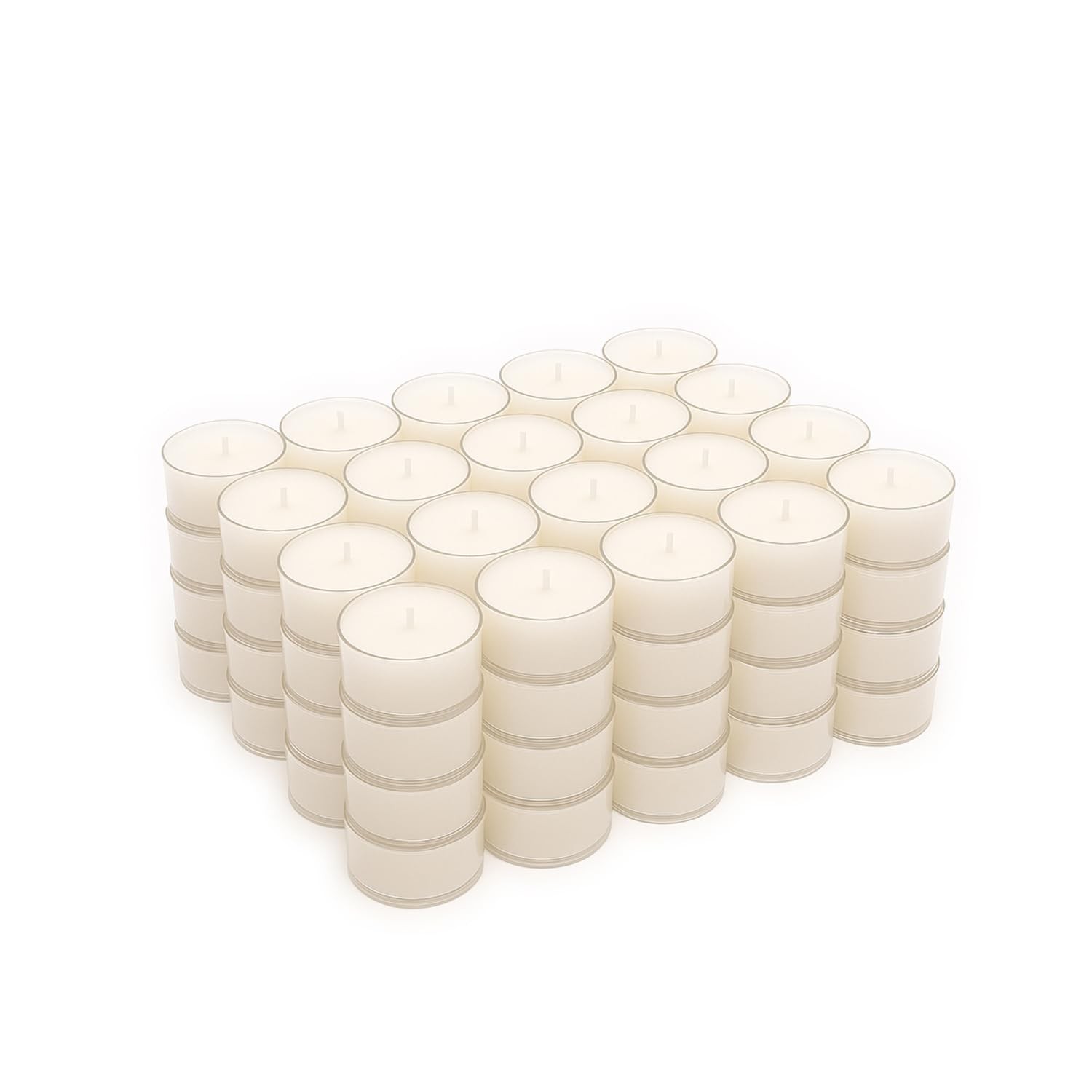 Stonebriar Bulk 24 Pack Unscented Smokeless Long Burning Clear Cup Tea Light …