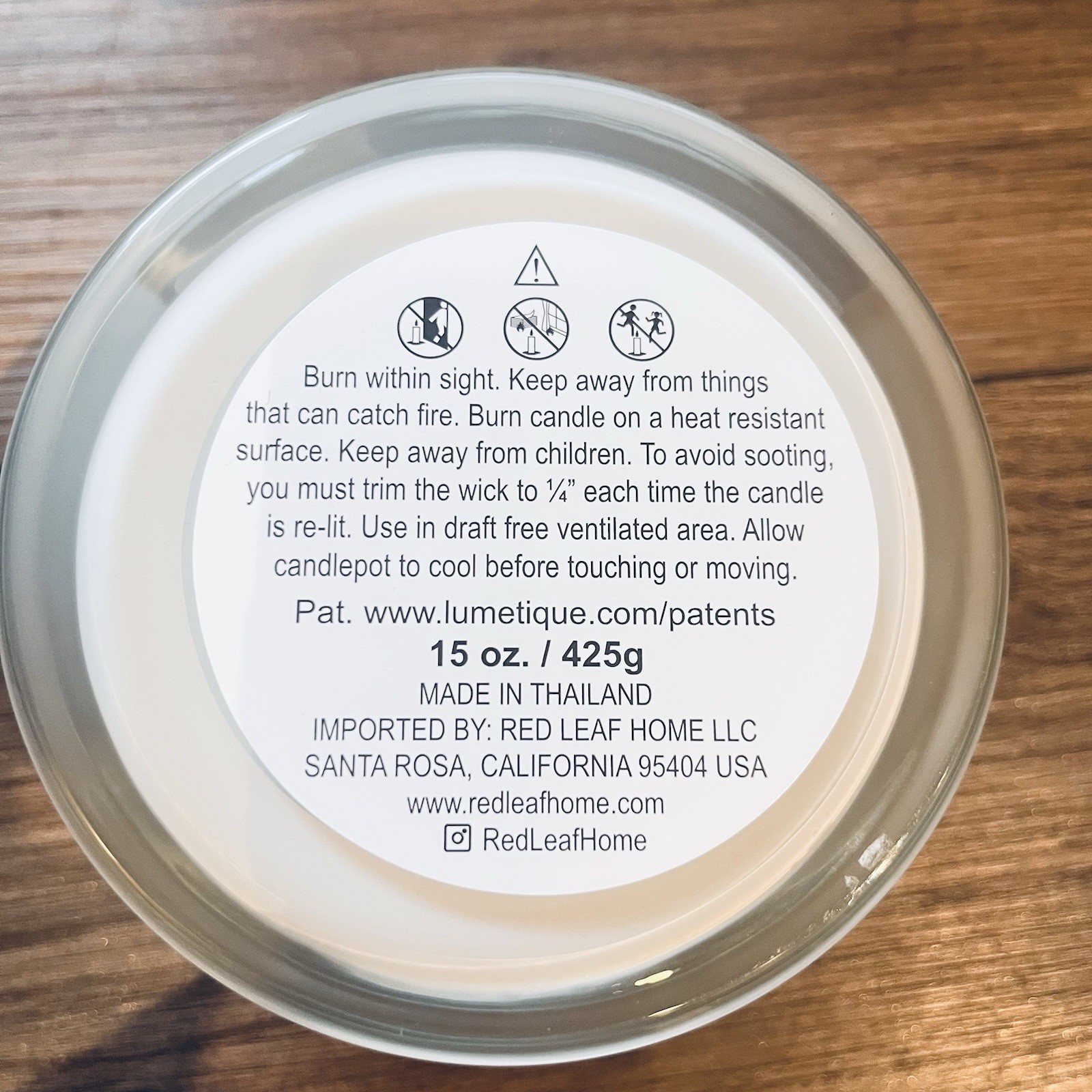 Red Leaf Home Wild Honey Nectar Coconut Soy Blend 15oz Double Wooden Wick Candle