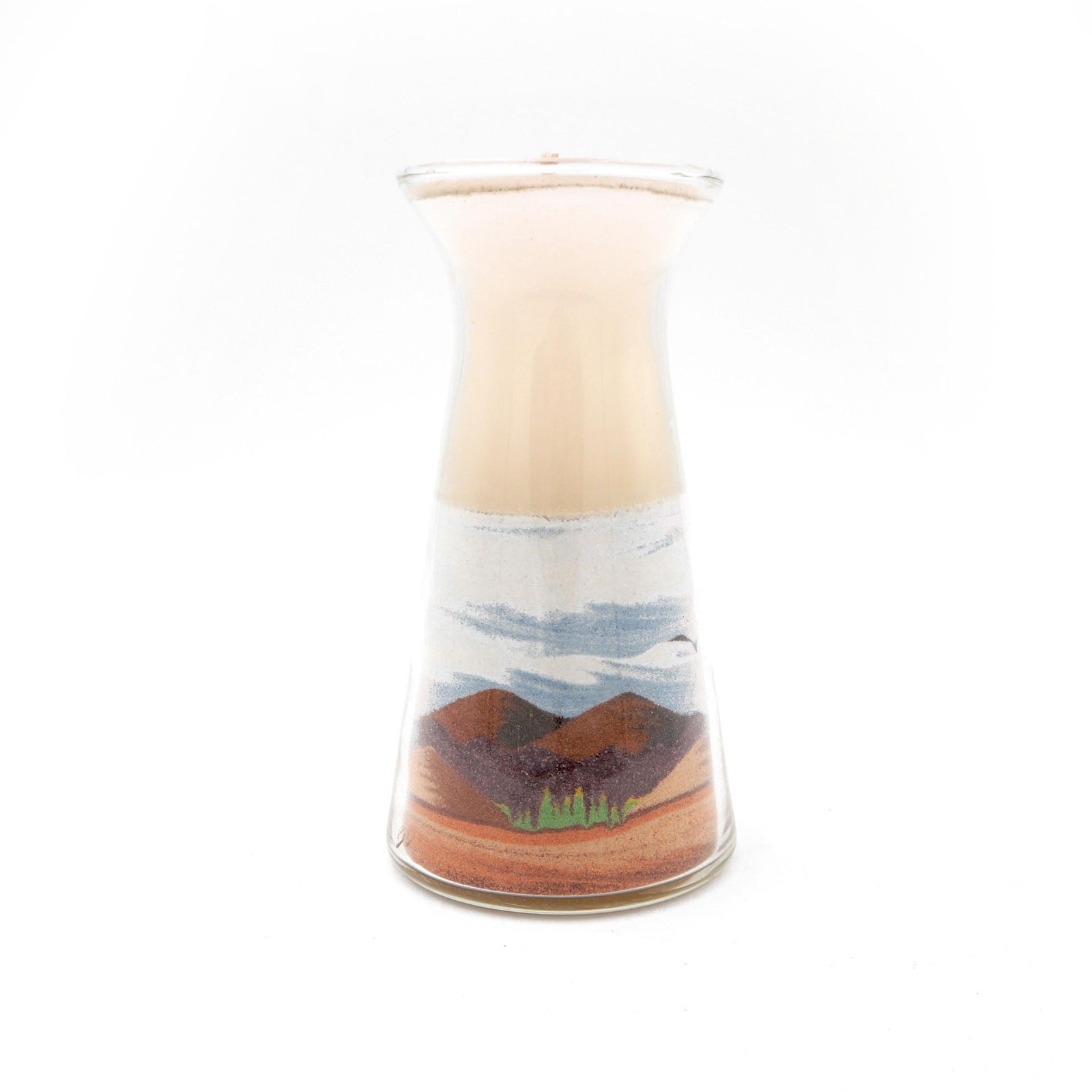 Vtg Colored Sand Art Candle Glass Bottle Brookline Creations Sandpainting Unused