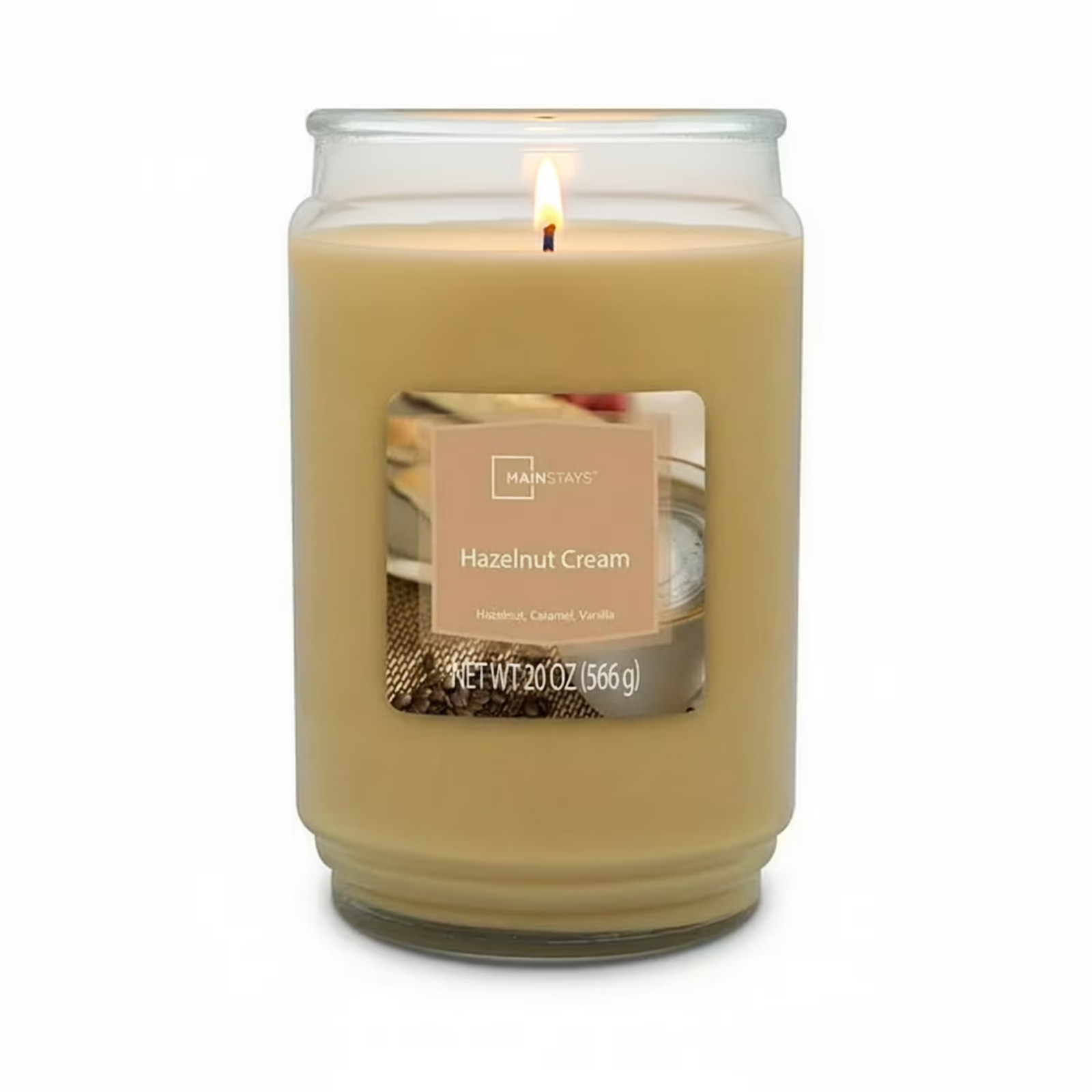 Mainstays Single-Wick scented Glass Jar candle Hazelnut Cream 20oz…