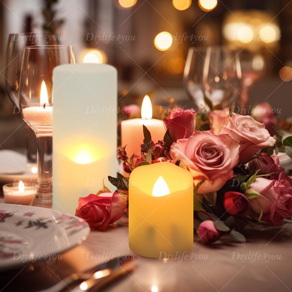 6PCS Rechargeable Flameless Flickering LED Candles Tea Lights with Timer Remote
