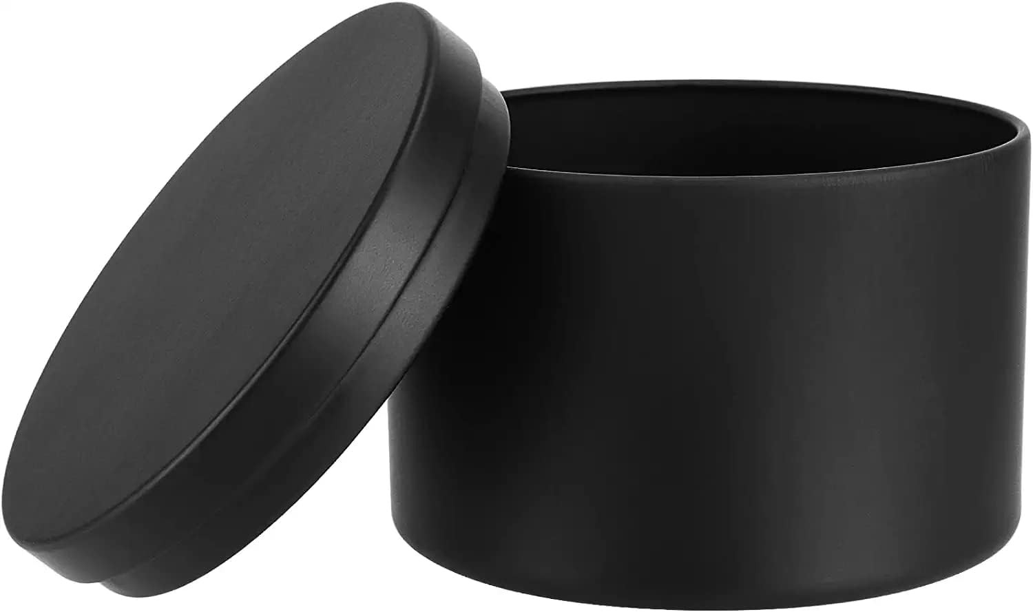 24 Pack 8 oz Candle Tins,All Black Candle tins for Making Candles Bulk,8oz Candl
