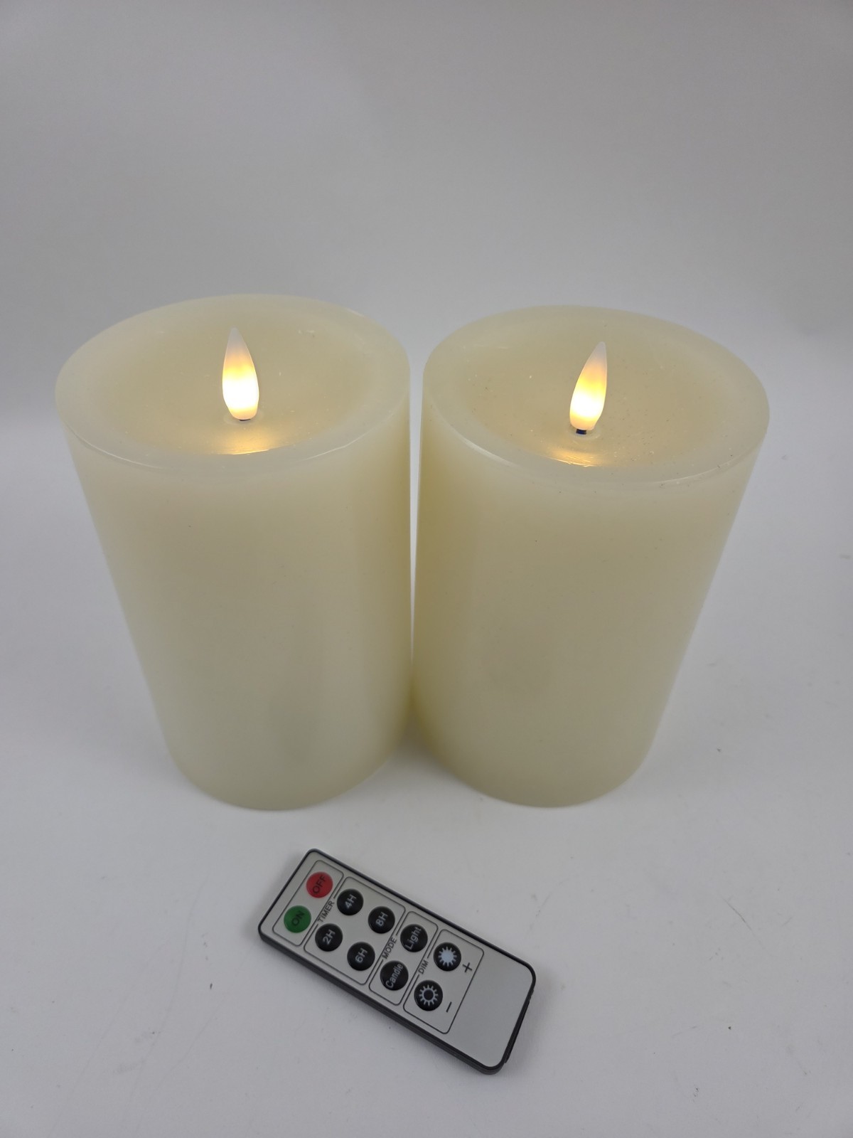 Set of 2 4″ x 6″ Candle Light Wax Candles in Ivory by Valerie