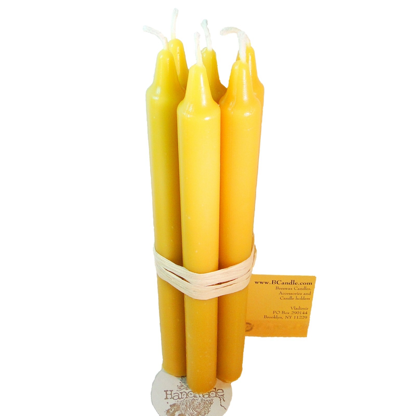 100% Beeswax Taper Candles Organic – 7.5 inches Tall, 3/4 inch Thick
