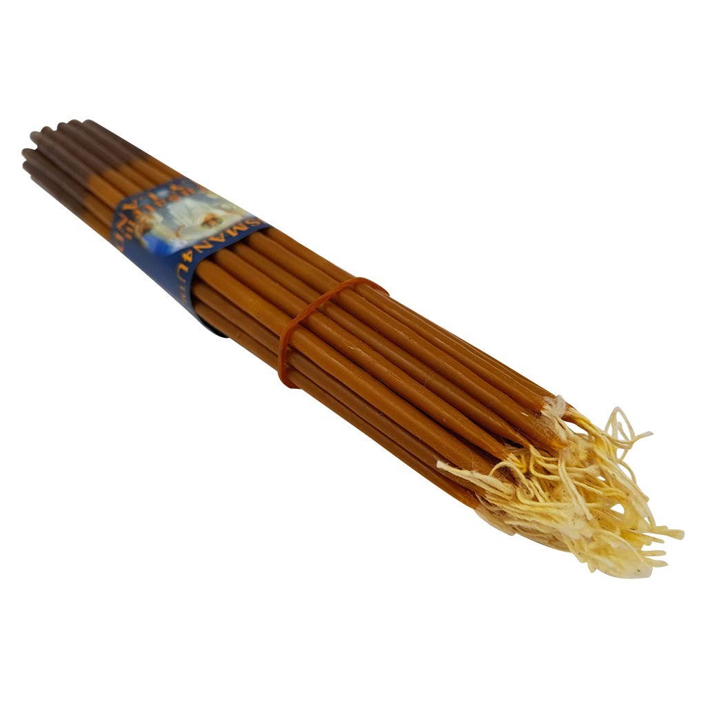 33 Natural Beeswax Taper Candles 9″ Tall Blessed Church Jerusalem Holy Land C…