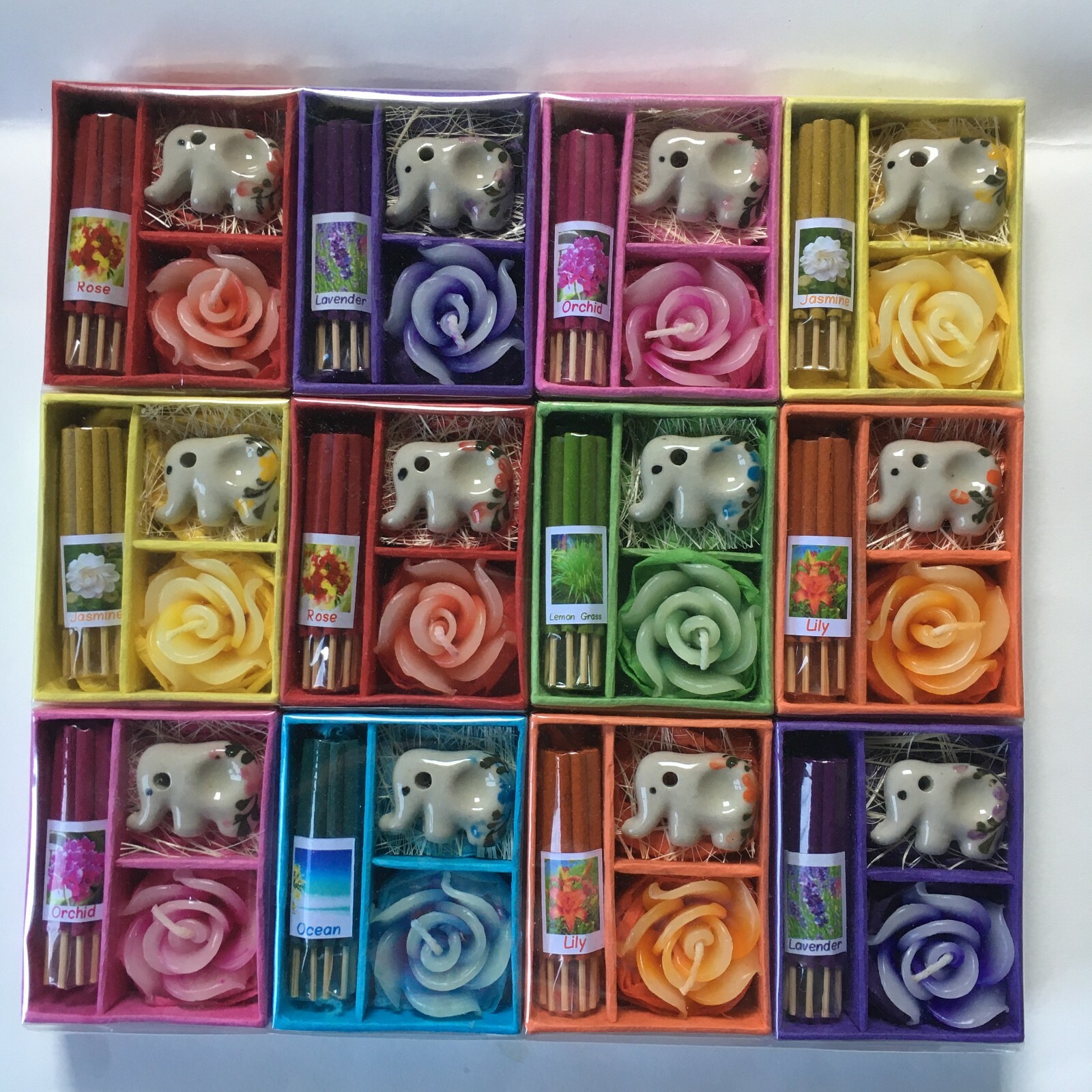 12 Pcs Incense Sticks Burn Candle Thai Aroma Spa Relax Handmade Gift