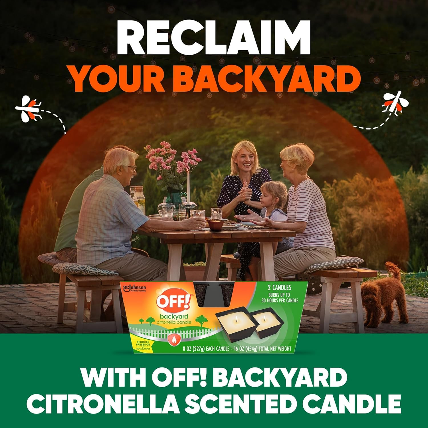 Backyard Citronella Scented Candle Ambiance Enhancing Centerpiece Burns for up